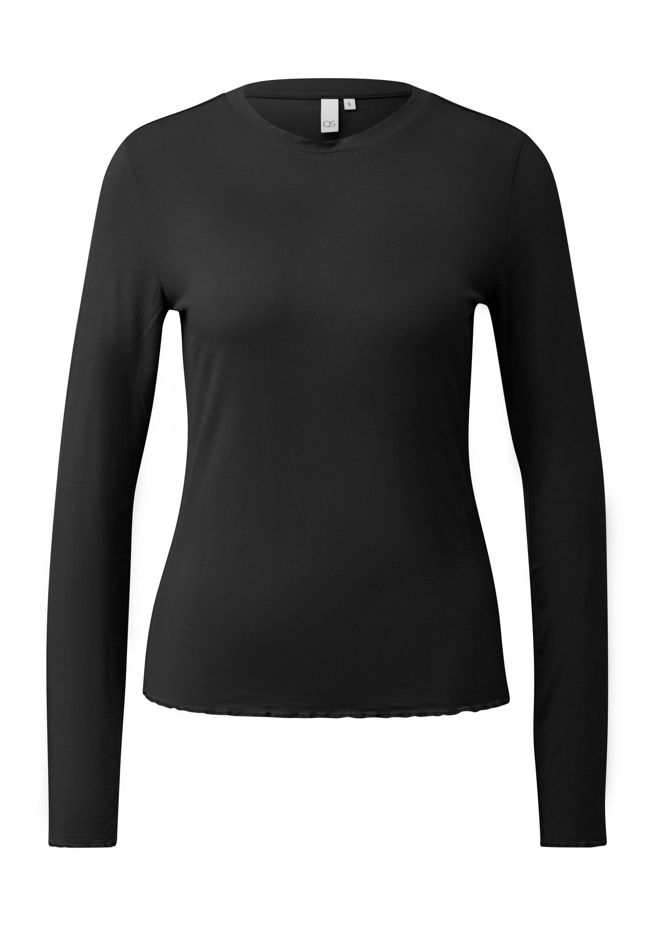 QS Langarmshirt T-Shirt Schmal geschnittenes Longsleeve aus Viskosestretch günstig online kaufen