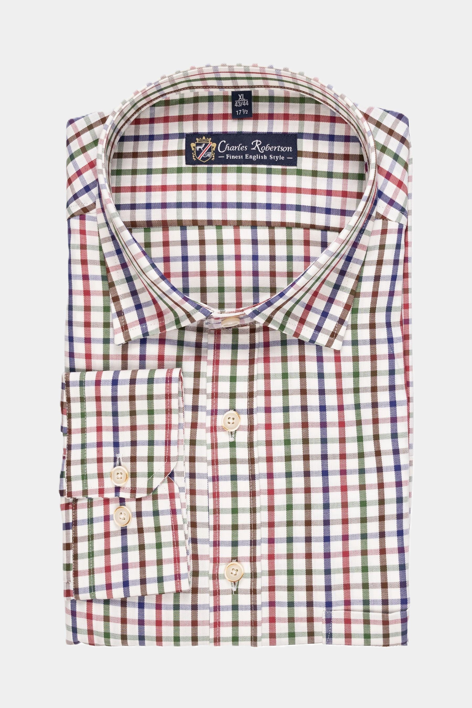 Haupt Langarmhemd Charles Robertson Kariertes Langarmhemd im Modern-Fit- MULTICOLOUR