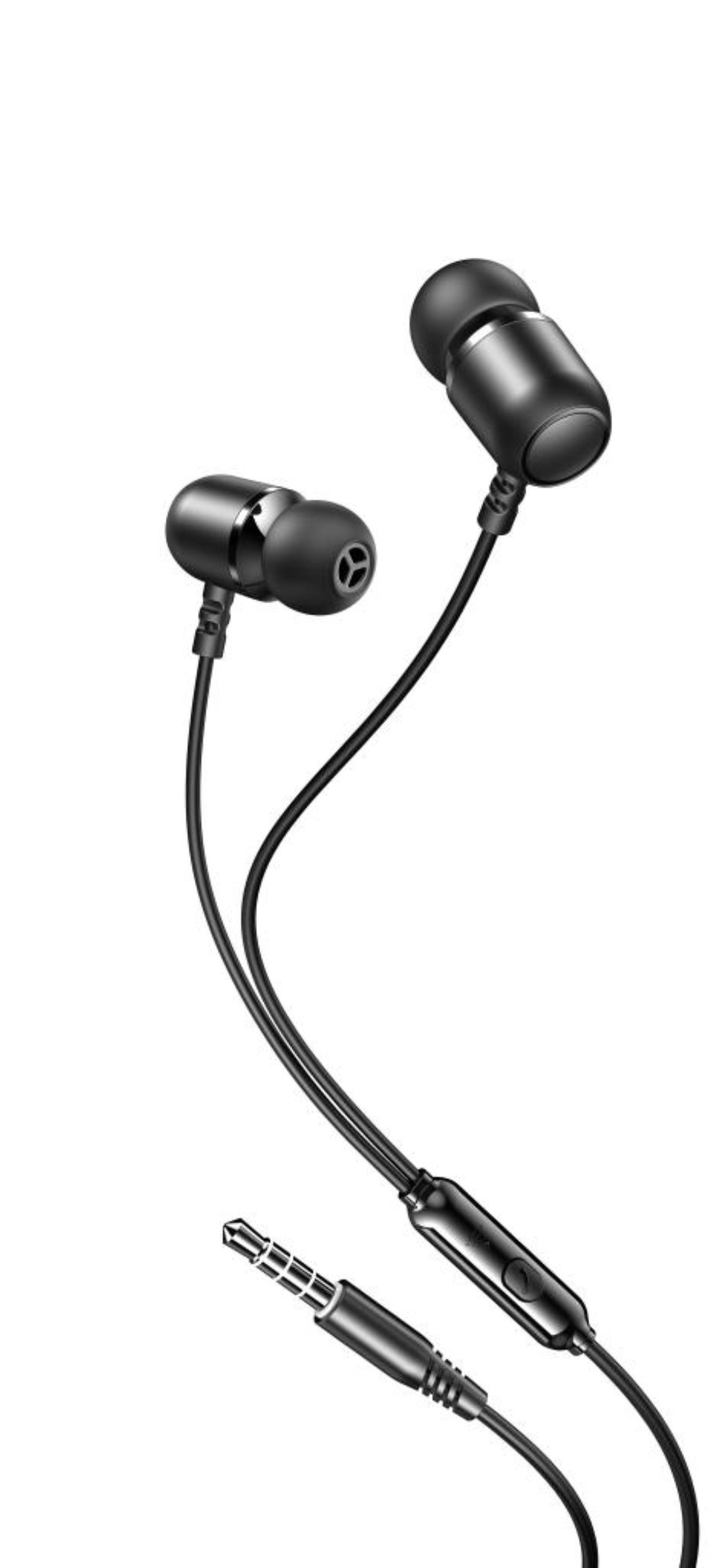 XO Kopfhörer mit 3,5mm Buchse in Schwarz In-Ear-Kopfhörer 1,2m In-Ear-Kopfhörer