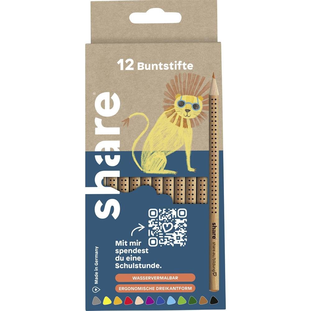 share Buntstift Buntstift Schwarz, Rot, Blau, Grün, Gelb, Orange, Braun, Violett