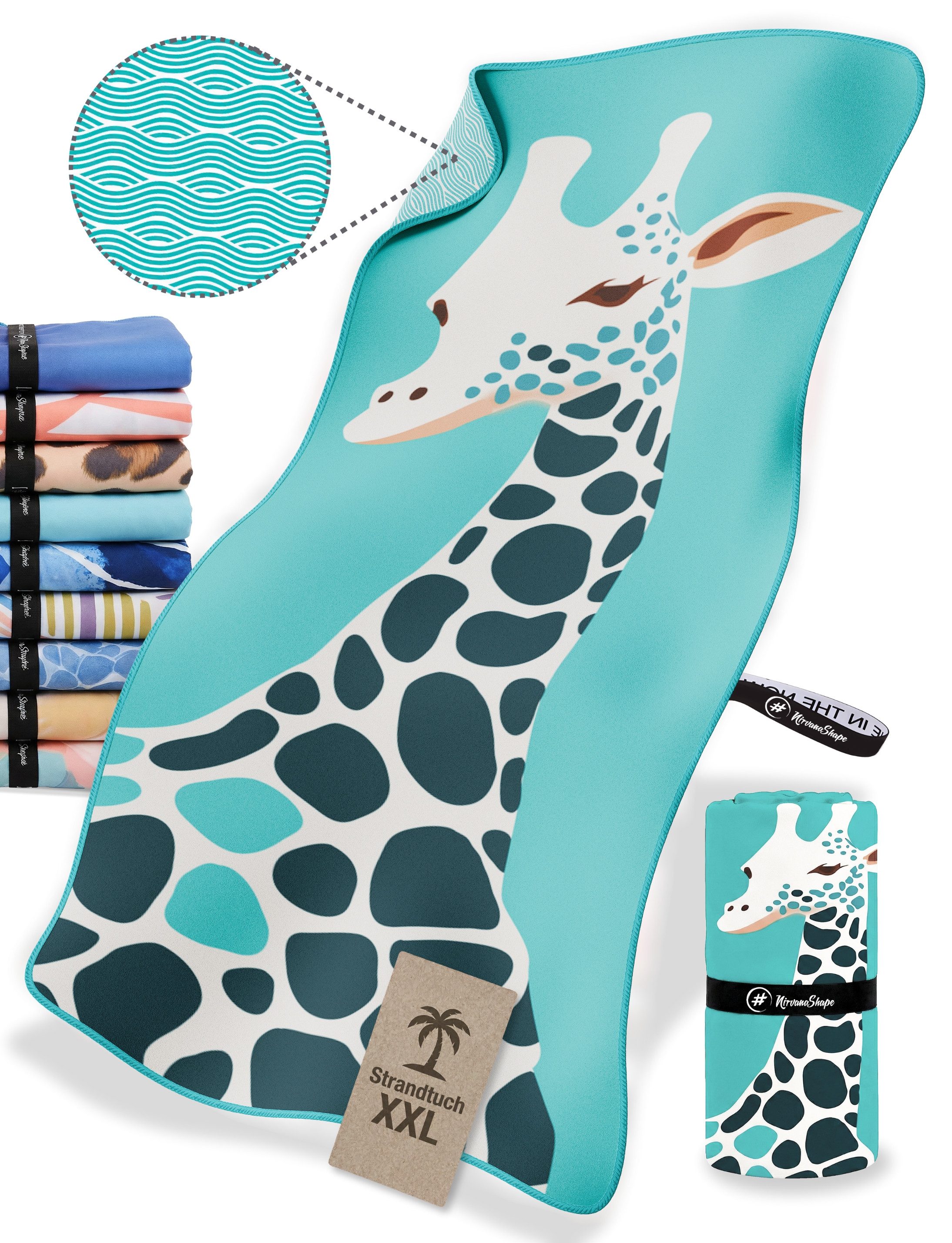 NirvanaShape Strandtuch Reise Handtuch Strandtuch XXL - Strandhandtuch, Mikrofaser Badetuch