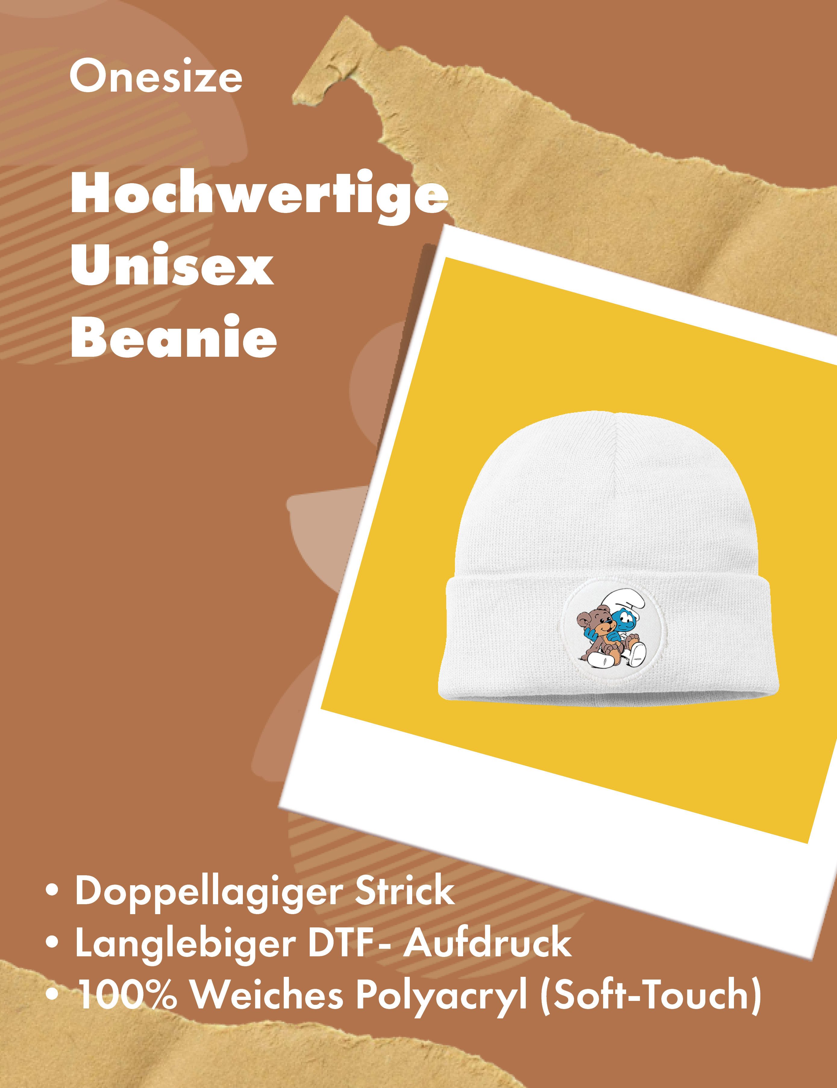 Youth Designz Beanie Damen Baby Schlumpf Beanie Mütze Wintermütze für Frauen mit Retro Fun Print als Statement Geschenk