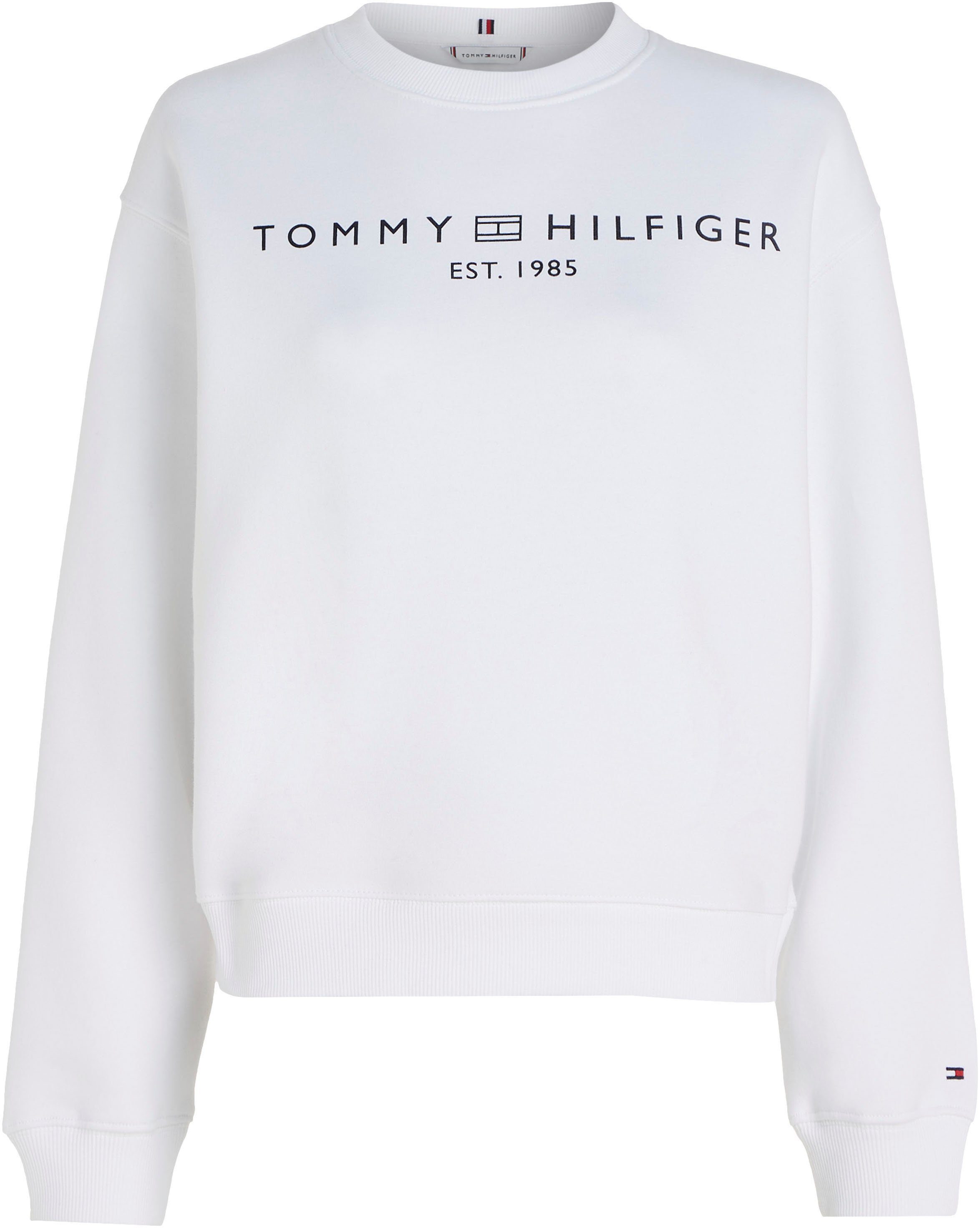 Tommy Hilfiger Curve Sweatshirt CRV MDRN REG CORP LOGO SWTSHRT mit Logostickerei weiß