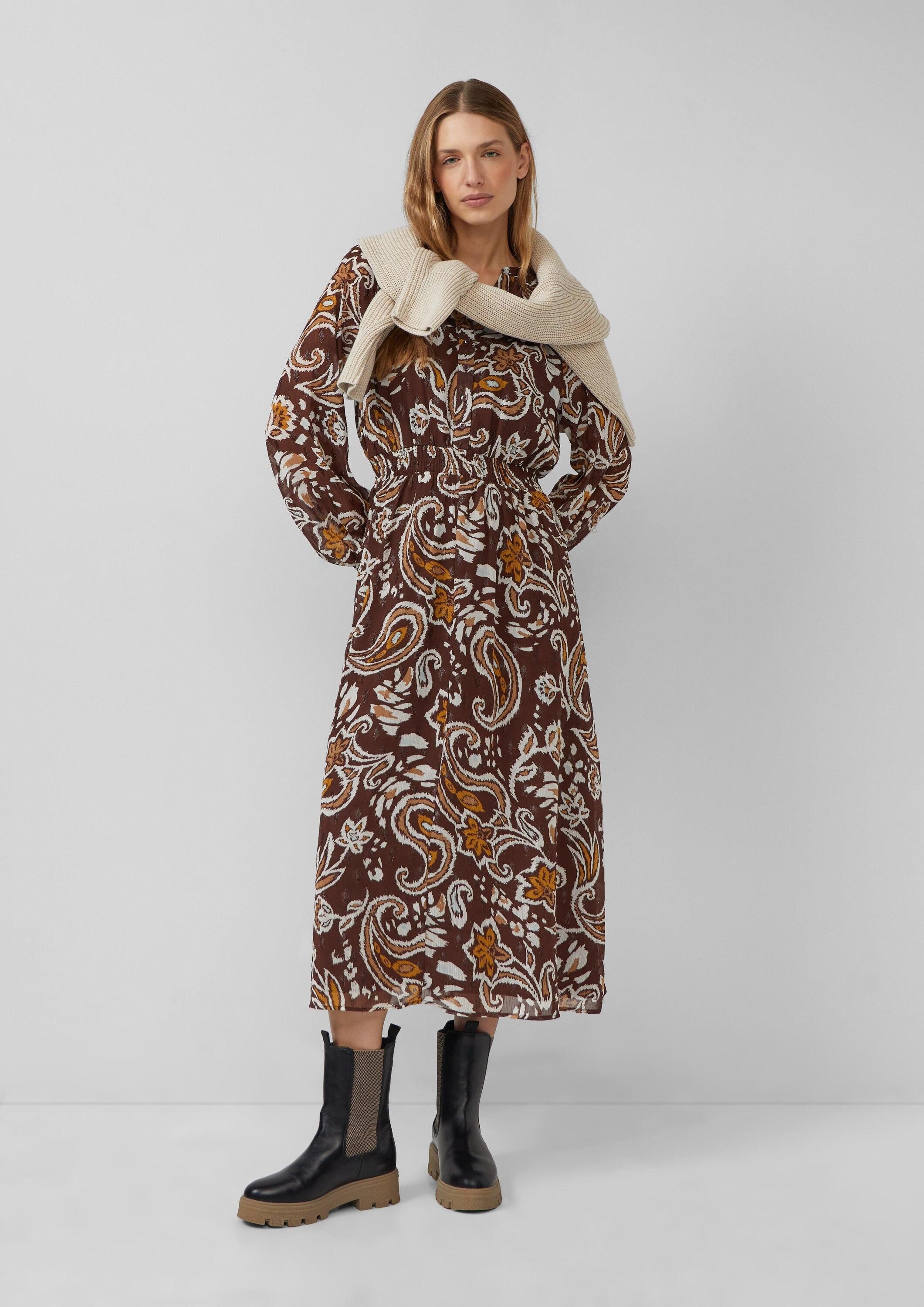 s.Oliver Midikleid Kleid Chiffonkleid mit Effektgarn im Relaxed Fit