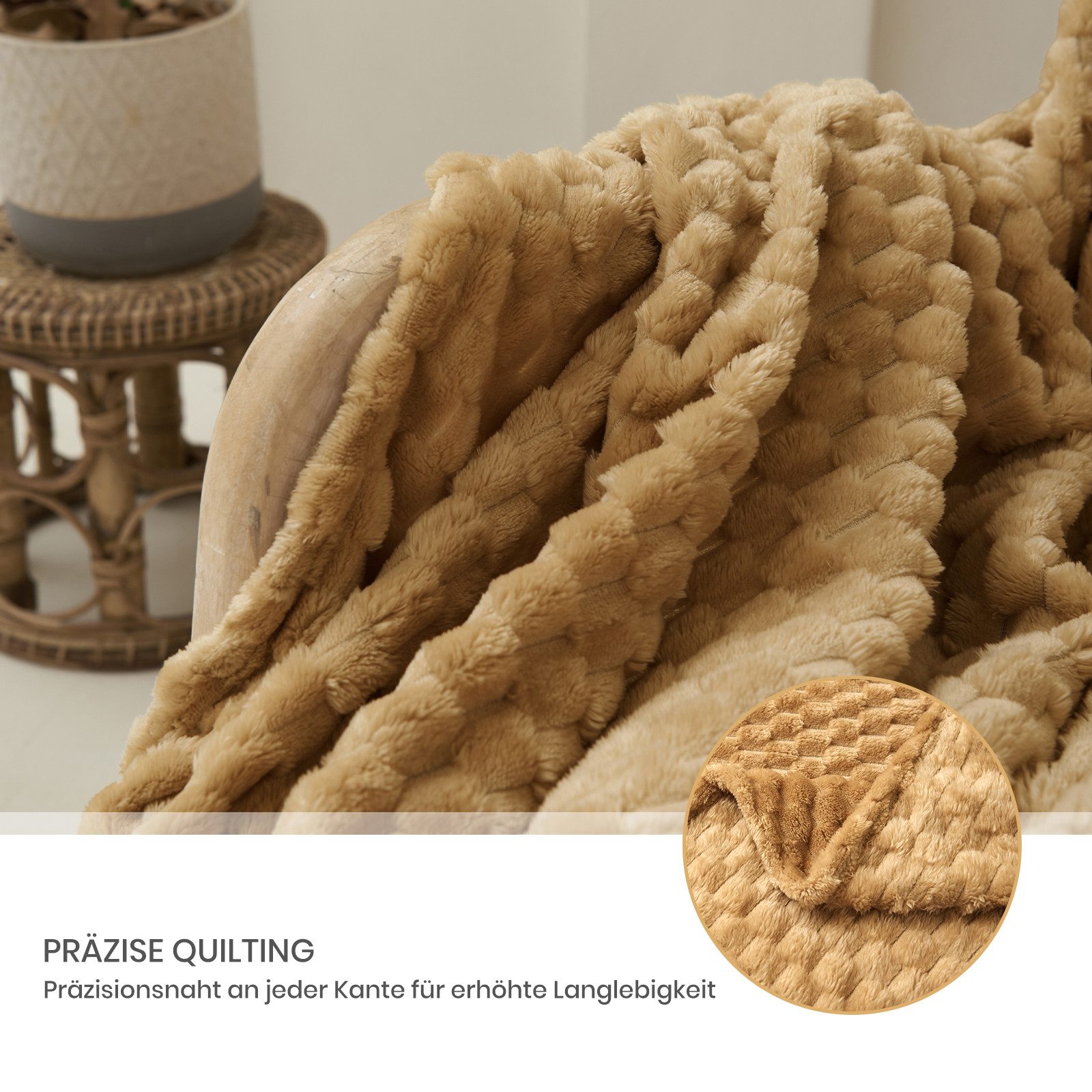 Wohndecke Kuschelige Flanelldecke weich und flauschig, als Tages- oder Sofa günstig online kaufen
