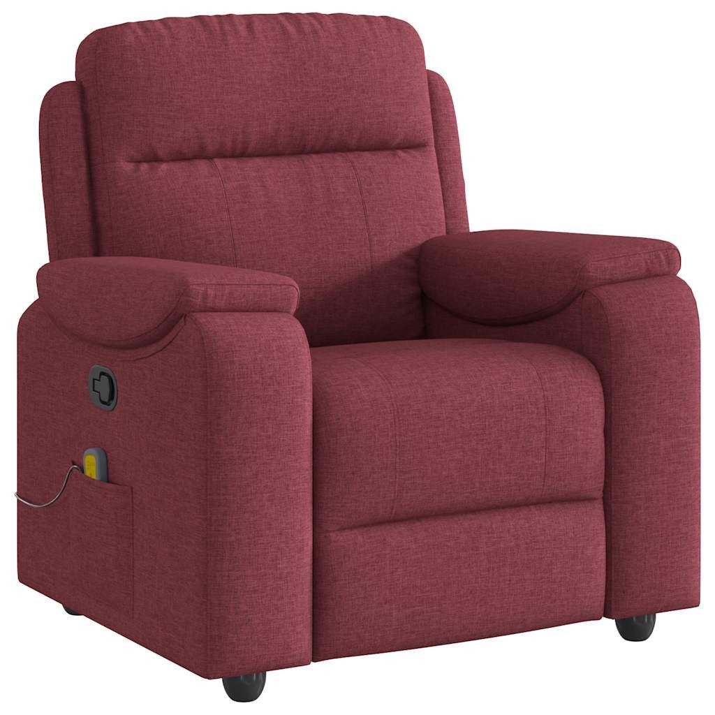 vidaXL Sessel Massagesessel Weinrot Stoff (1-St) günstig online kaufen