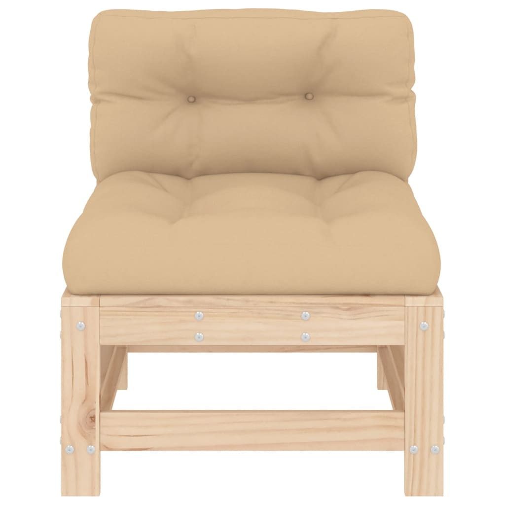 vidaXL Sofaelement Mittelsofa mit Kissen Massivholz günstig online kaufen