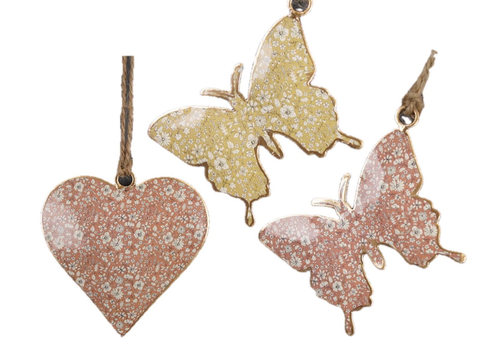 LK Trend & Style Dekohänger Schickes Trio Schmetterlinge mit Herz (3 St), zu jeder Jahreszeit ein schöner Hingucker
