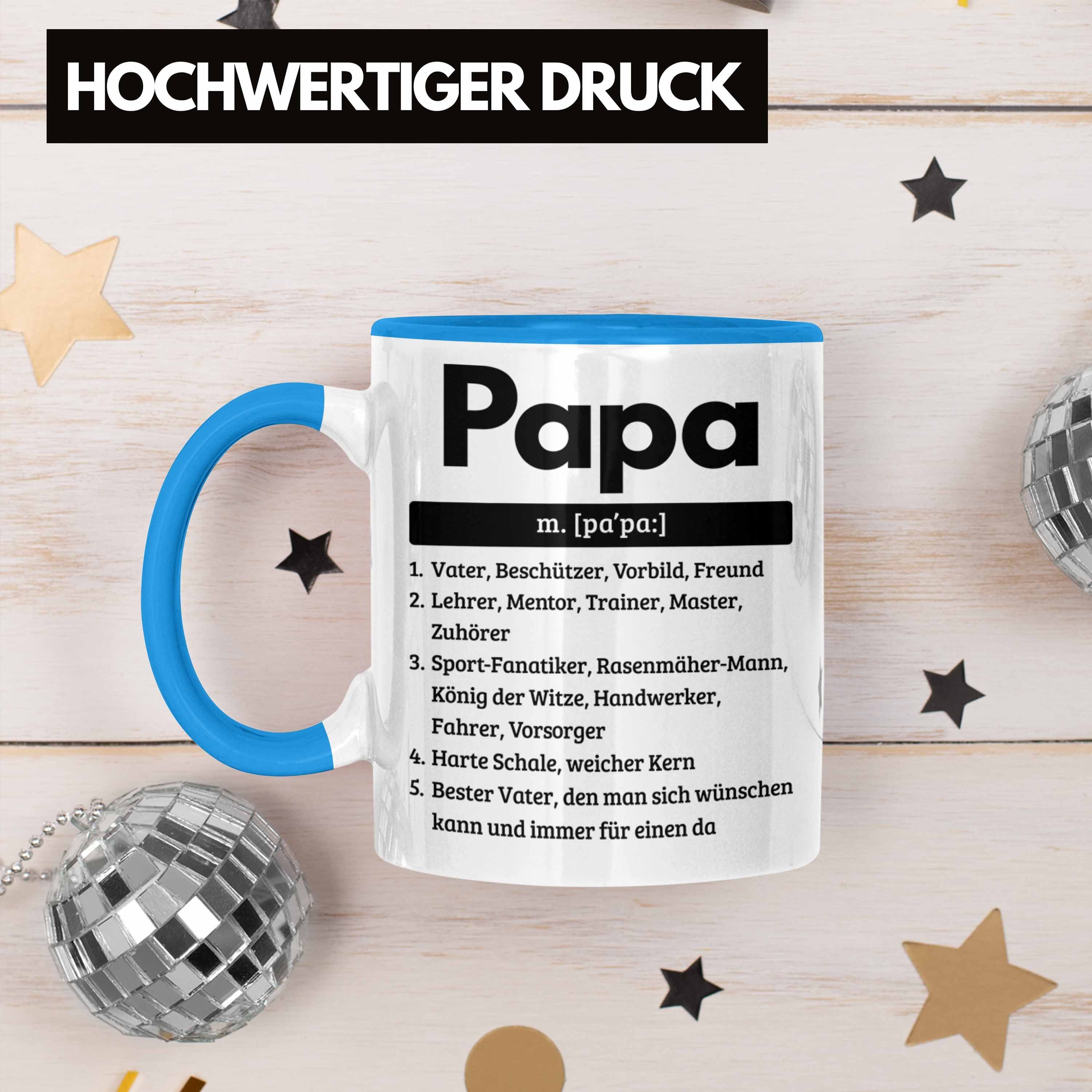 Vatertag Geschenkidee für für Spruch Pa Definition Trendation Tasse Geschenk Tasse Papa Blau