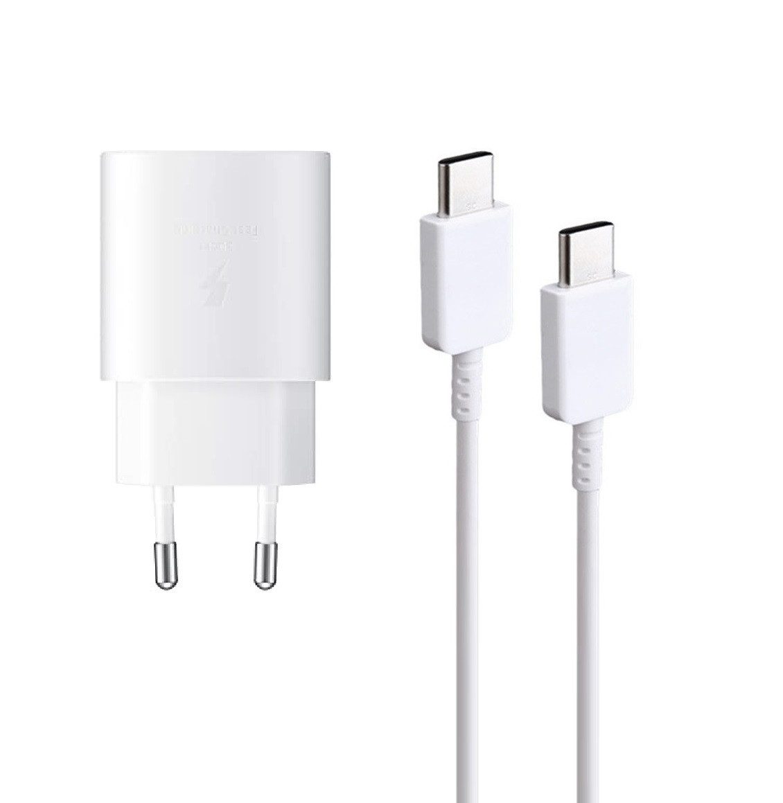 Ventarent Schnellladegerät USB C passt für Samsung Galaxy S23 S22 S21 S20 Ultra USB-Ladegerät (2770,00 mA, Set, 2-tlg., 1x Adapter USB-C 25 Watt + 1x Ladekabel USB-C auf USB-C, Schnellladekabel & Netzteil mit Fast Charging)