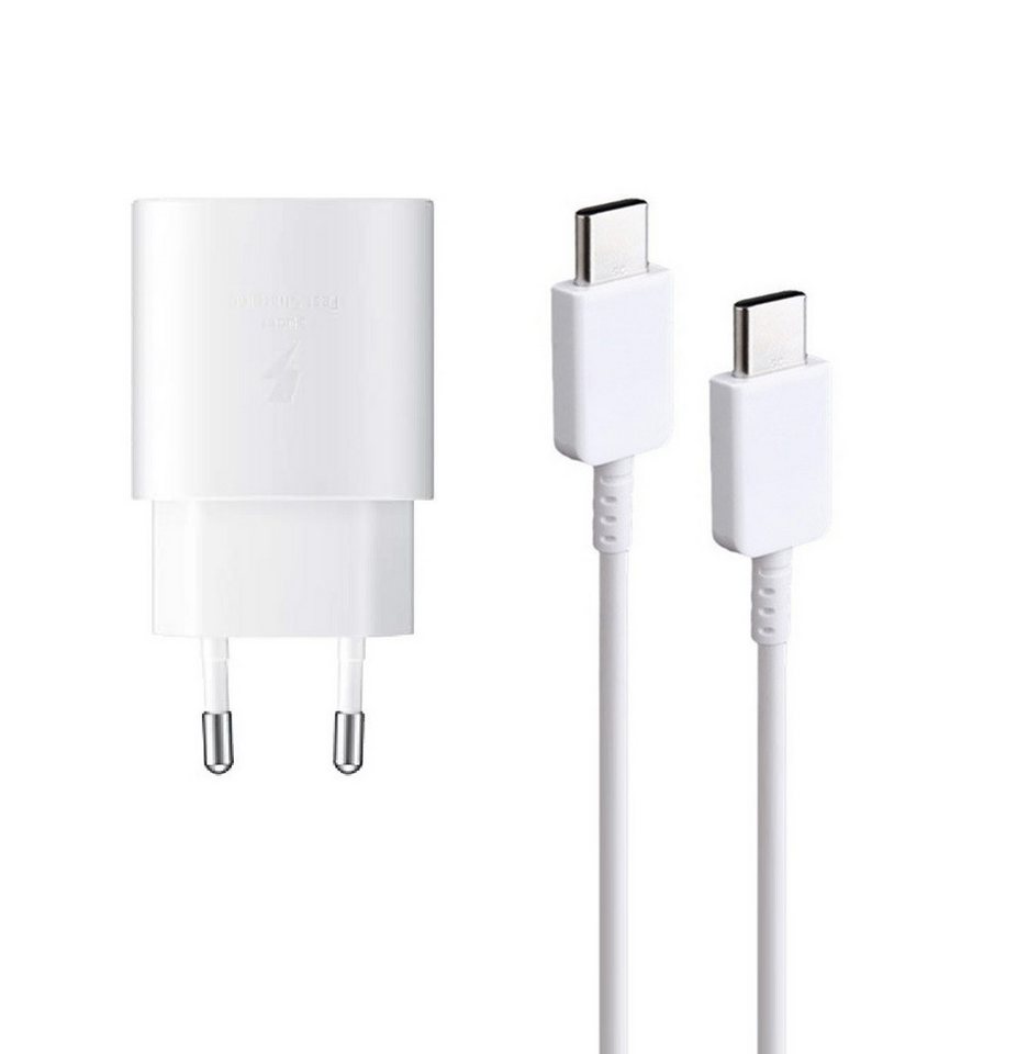 Ventarent Schnellladeset USB C für Samsung Galaxy S25 S24 S23 S22 S21 S20 USB-Ladegerät (2770,00 mA, Set, 2-tlg., 1x Adapter USB-C 25 Watt + 1x Ladekabel USB-C auf USB-C, Schnellladekabel & Netzteil mit Fast Charging)