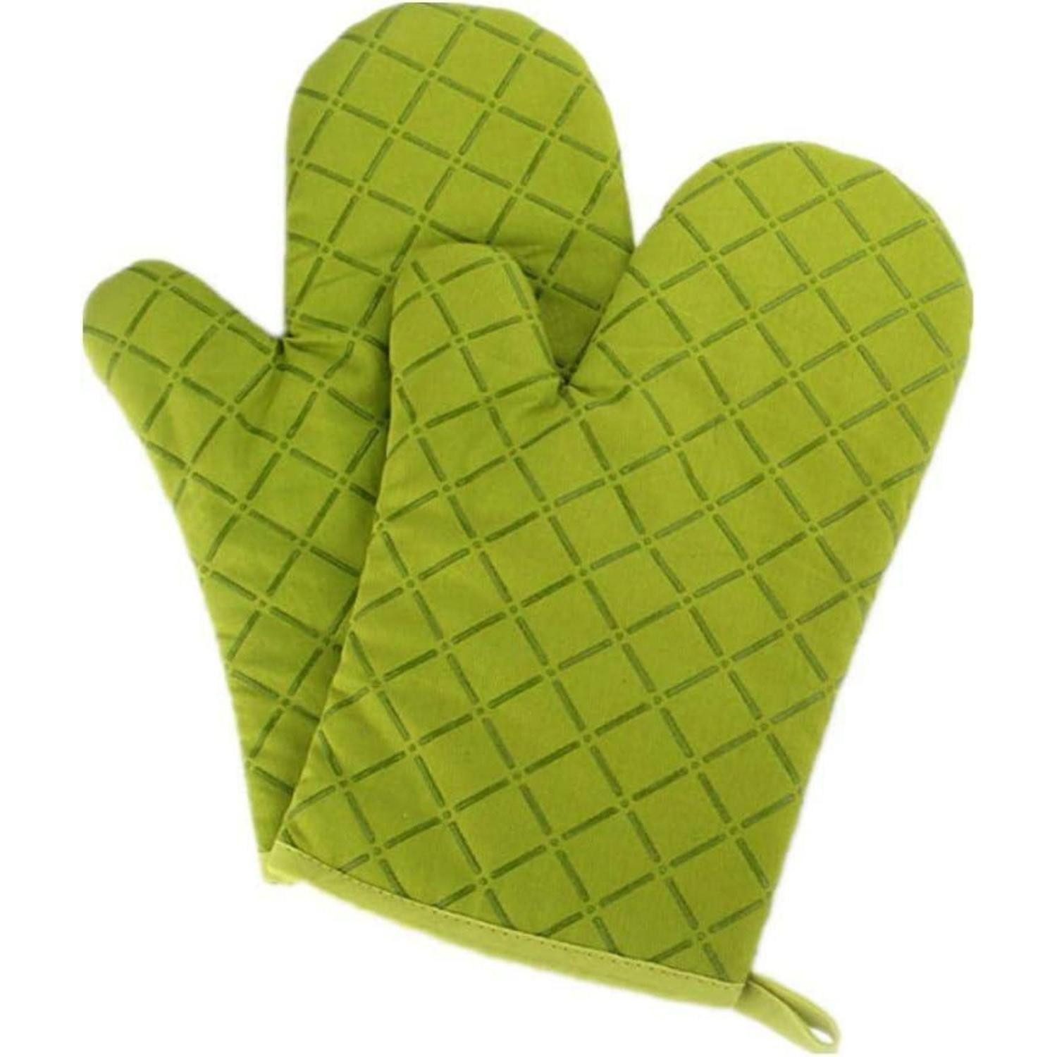 Grillhandschuhe Ofenhandschuhe Antirutsch Silikon Hitzebeständig 240C Grün