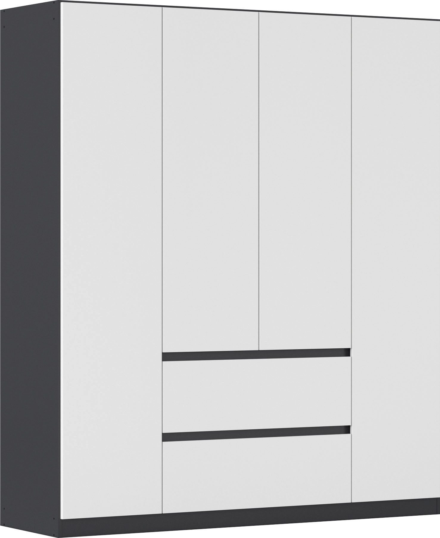 rauch Drehtürenschrank Mehrzweckschrank Aktenschrank Mietswohnung Garderobe MAINZ 181cm breit (3 verschiedene Ausstattungen BASIC/CLASSIC/PREMIUM (inkl. SOFT-CLOSE) grifflose Front, Außentüren mit Push-to-Open Funktion MADE IN GERMANY