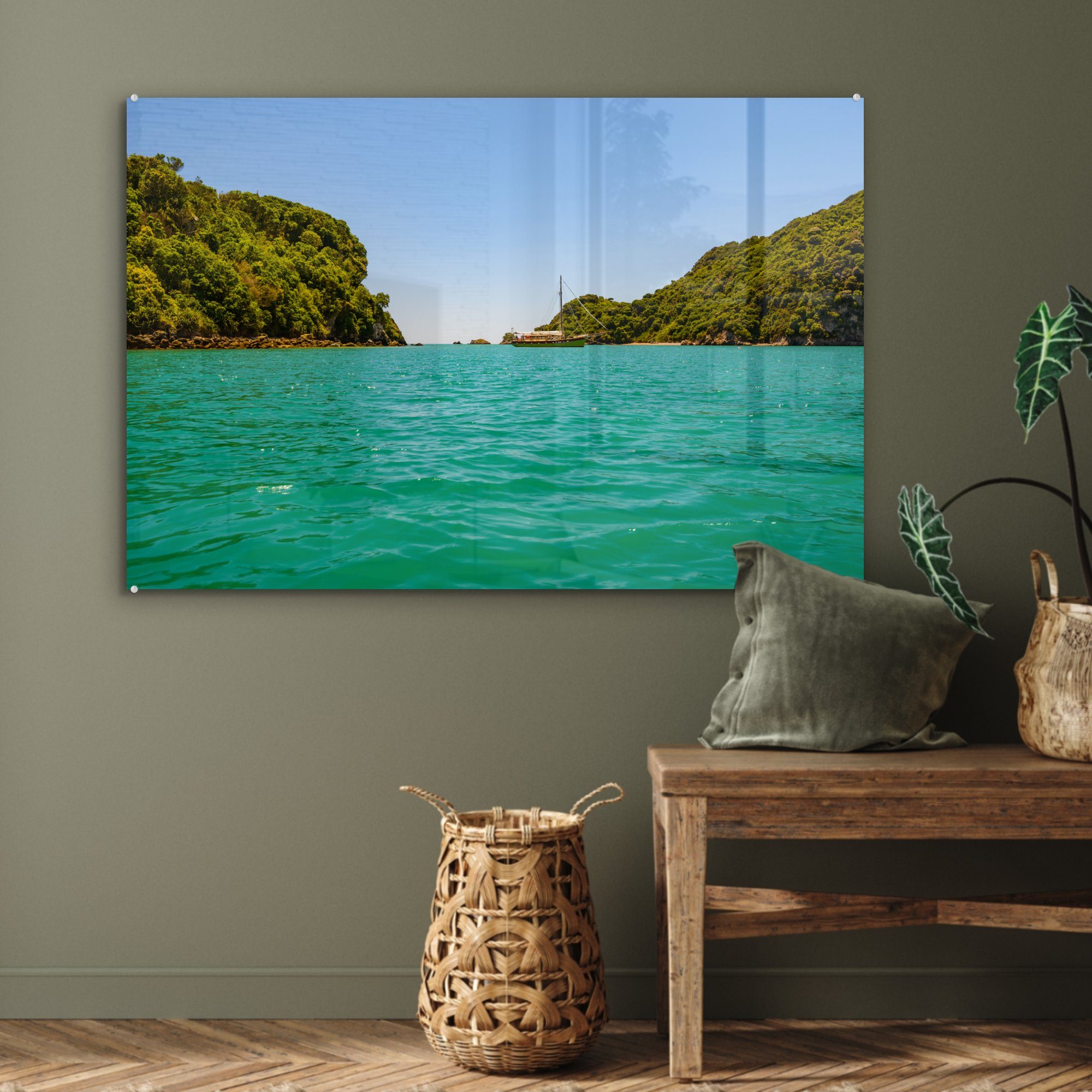 MuchoWow Acrylglasbild Die Gewässer Tasman in & Abel Acrylglasbilder (1 St), Schlafzimmer Wohnzimmer des Neuseeland, Park National