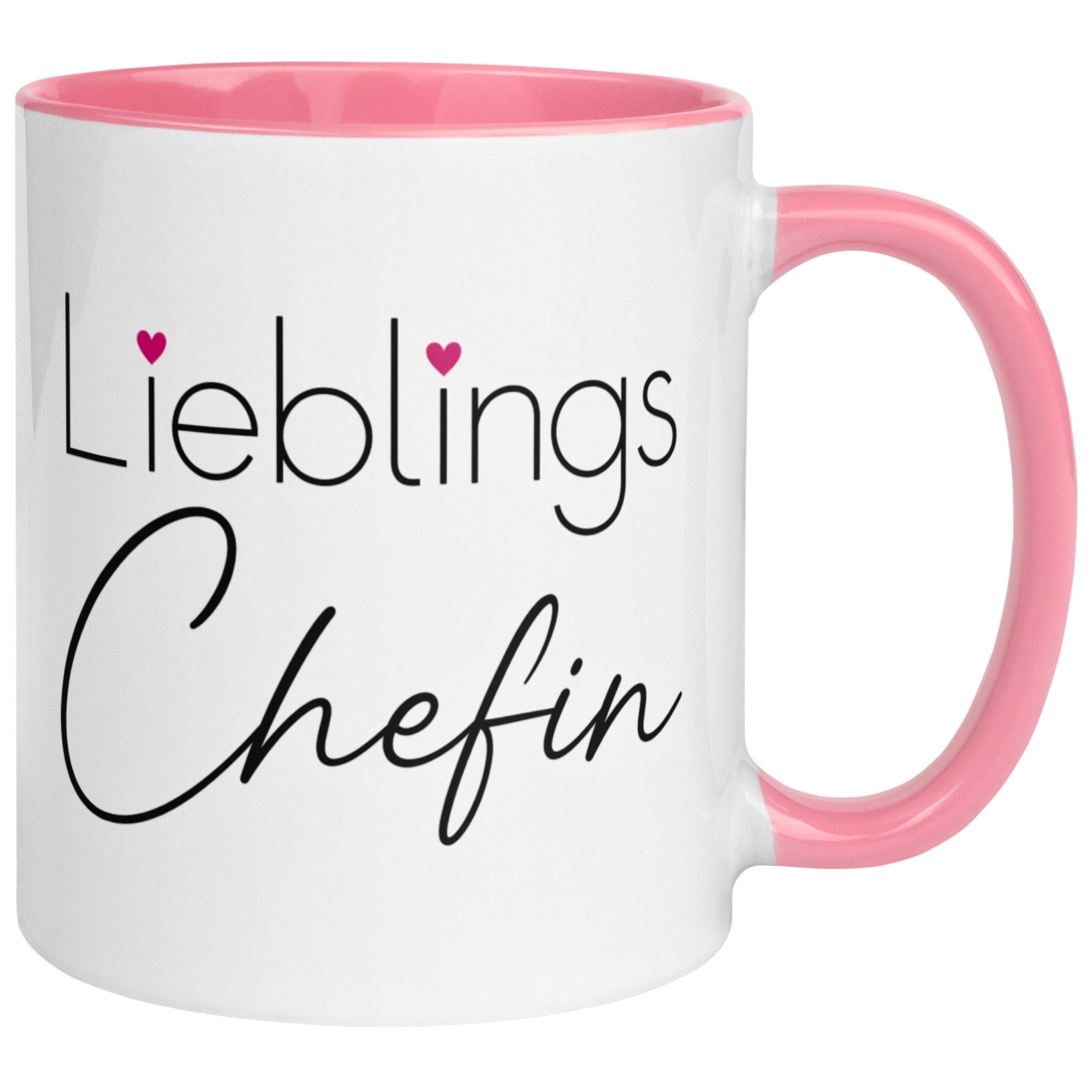 Momentals Tasse Chefin – „Lieblingschefin mit Herz“ – Geschenk Becher Beste Chefin, Gratis Versand · Links-&Rechtshänder · Spülmaschinenfest