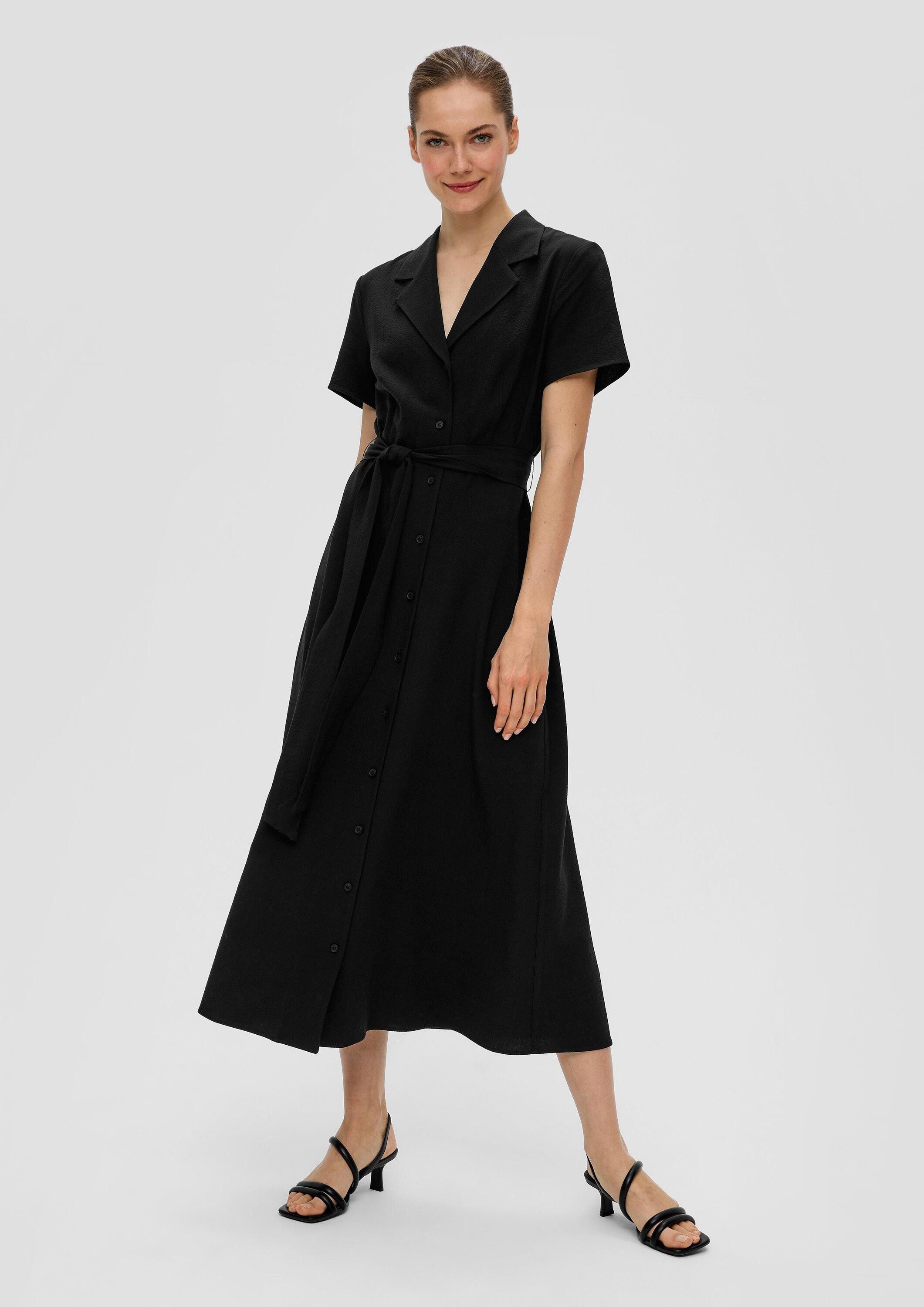 s.Oliver Midikleid Kleid Kurzarmkleid mit Bindeband