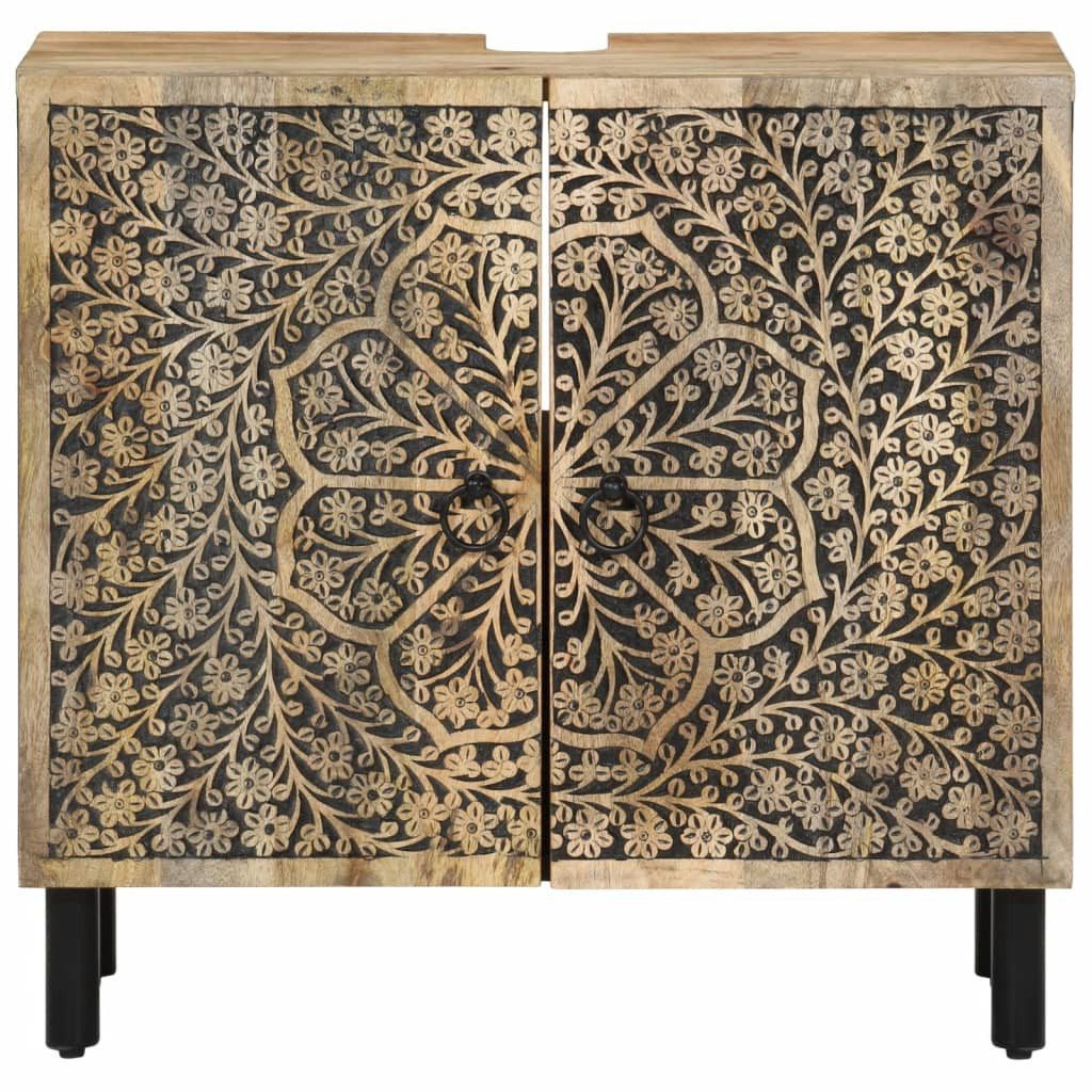 vidaXL Badezimmer-Set 2-tlg. Badmöbel-Set Massivholz