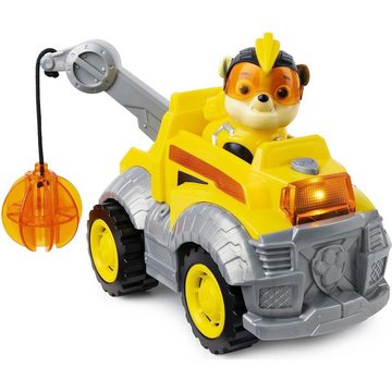 Spin Master Spielzeug-Bagger Paw Patrol Mighty Pups Baustellenauto mit Rubble Figur Deluxe Vehicle