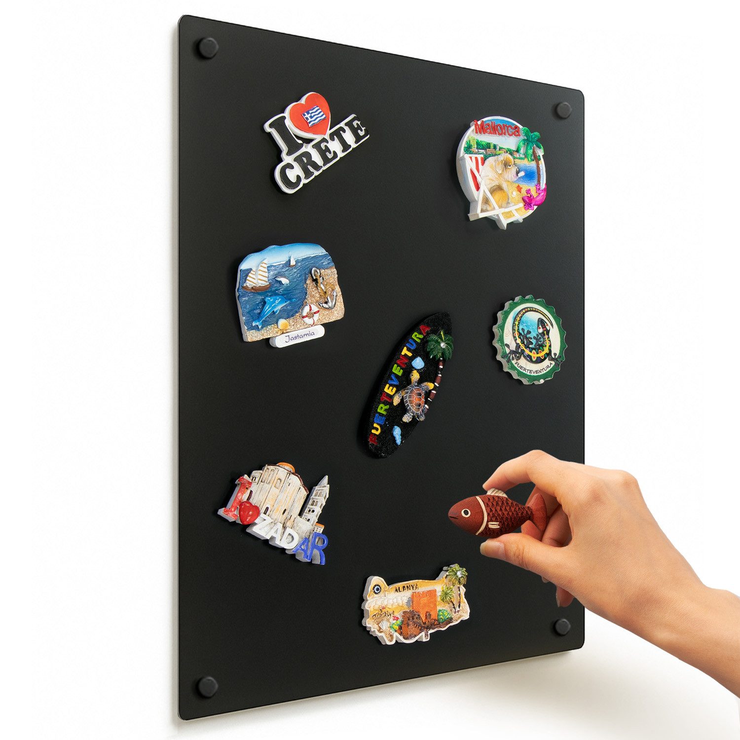 Tulup Magnettafel Metall Magnetboard für Reisemagnete Magnettafel Schwarz Wandmontage