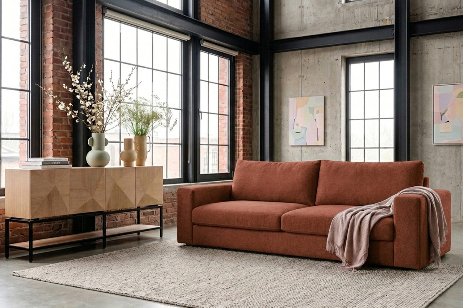 KAWOLA 3-Sitzer AMINA Stoff Couch - Gemütlichkeit - Wohnzimmer Sofa - 3 Sitzer, Modernes Sofa für Drei, hochwertiger Bezug, toller Sitzkomfort – Bild 4 von 5
