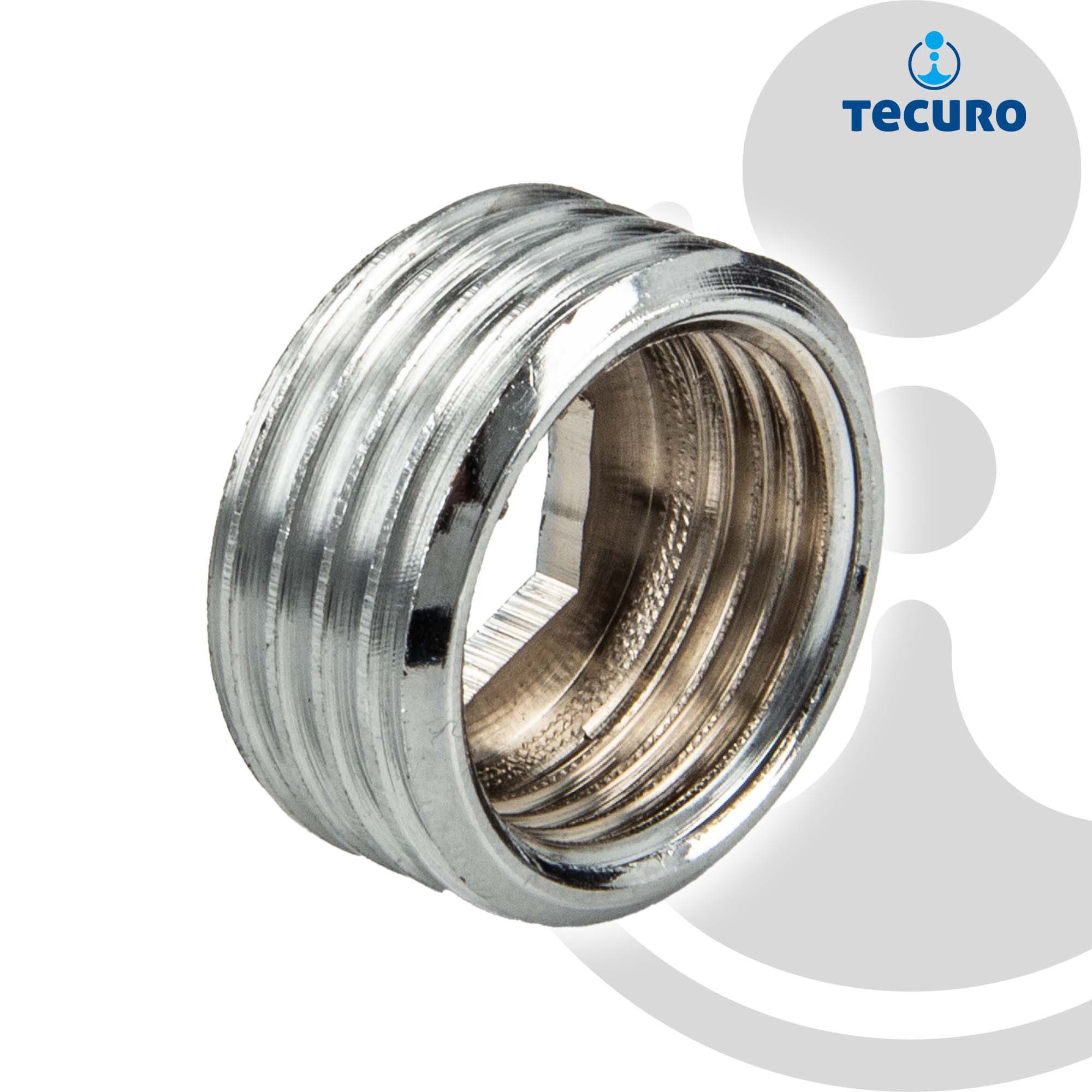 tecuro Gewindefitting Reduzierstück mit Außen x Innengewinde Messing verchromt, 1/2 aussen x 3/8 innen
