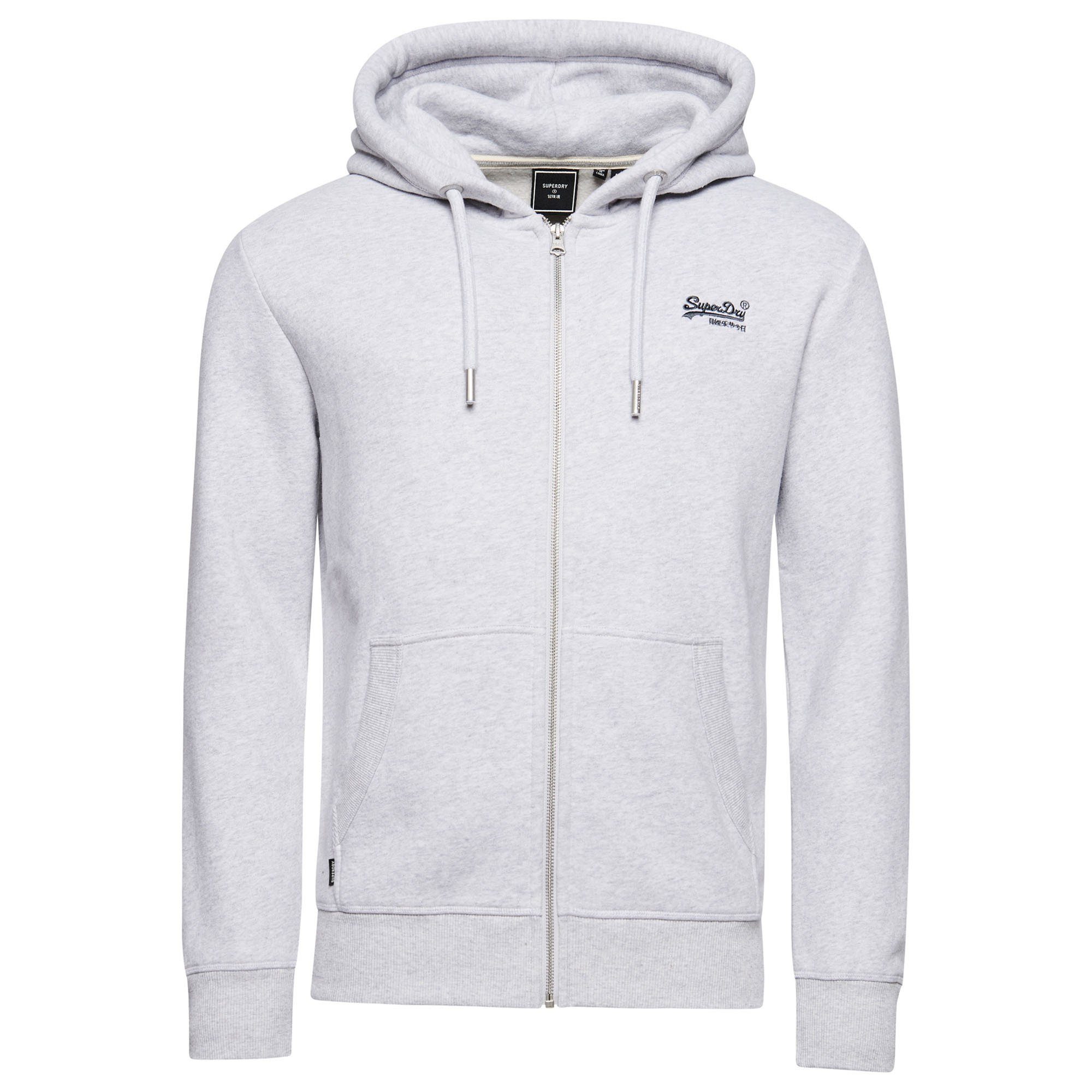 Superdry LOGO Kapuzenjacke ZIPHOOD Sweatshirt Herren - Grau VINTAGE EMB