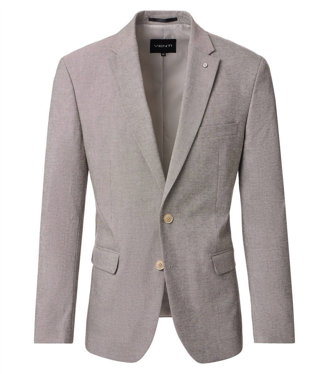 VENTI Sakko VENTI Herren Anzugsakko FORMAL Revers Polyestermix Hellbraun