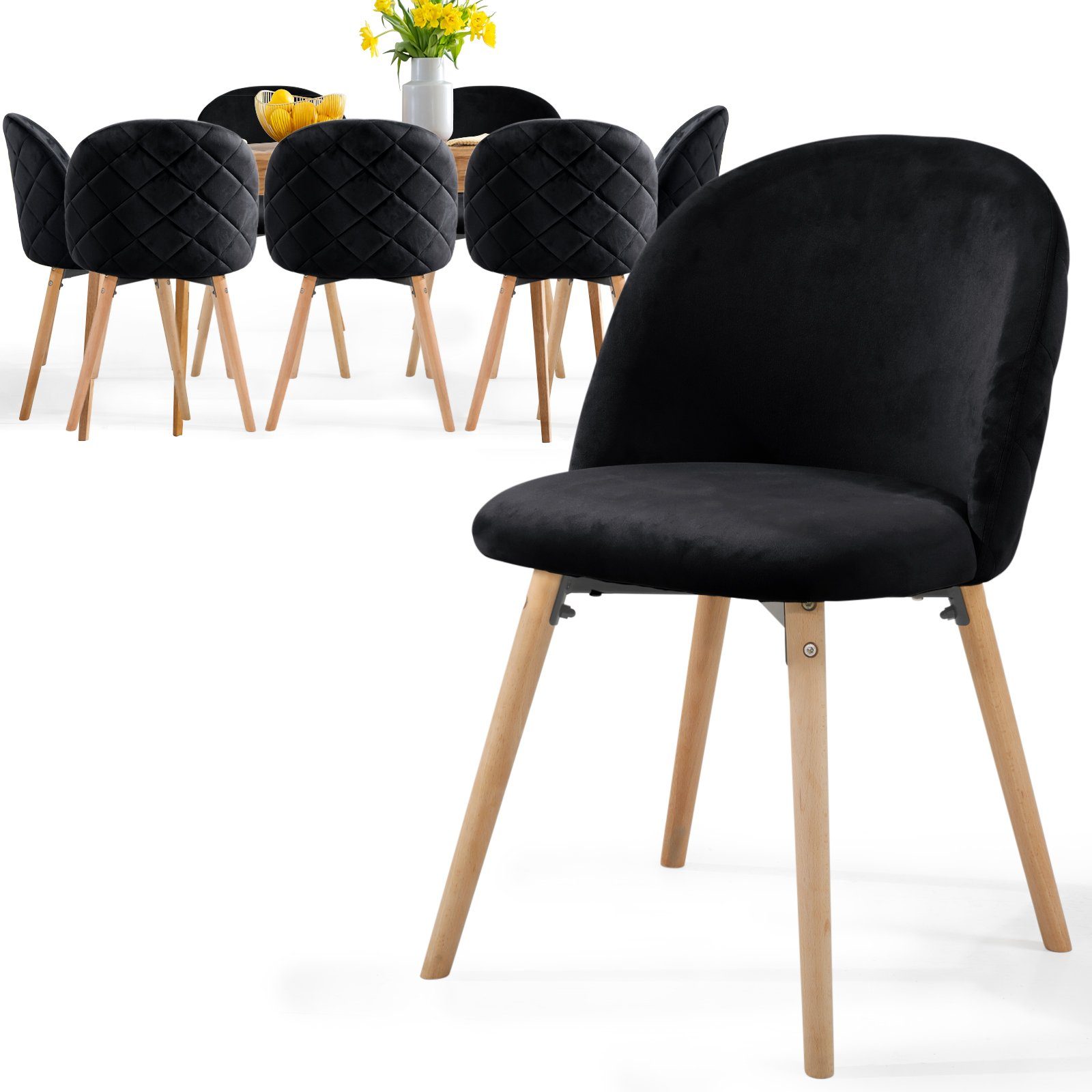MIADOMODO Esszimmerstuhl -Farbwahl, 2/4/6/8Set, Gepolstert, Beine günstig online kaufen