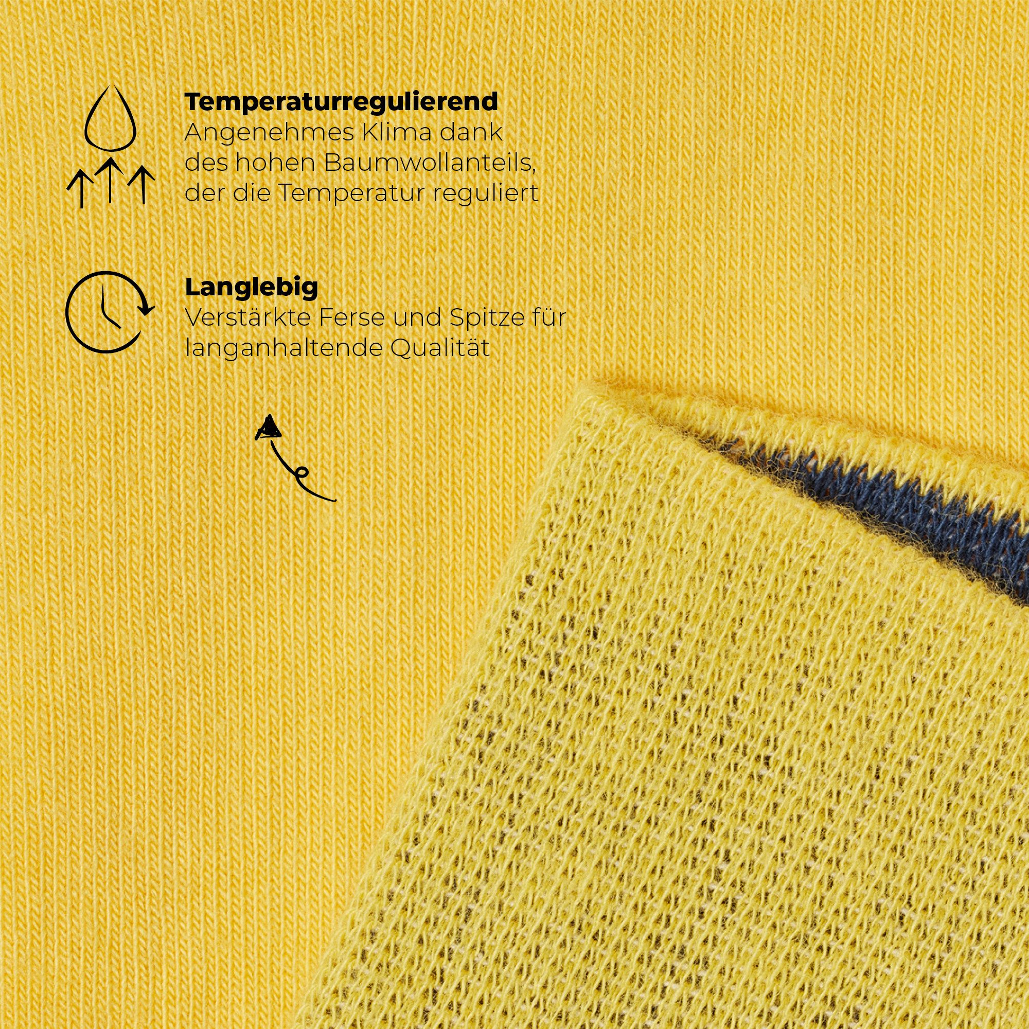 von Jungfeld Socken SIGNATURE Bio-Baumwolle 35-46 Unisex (1-Paar, 1 Paar) Anzugsocken, Bunte lange Socken aus Bio-Baumwolle