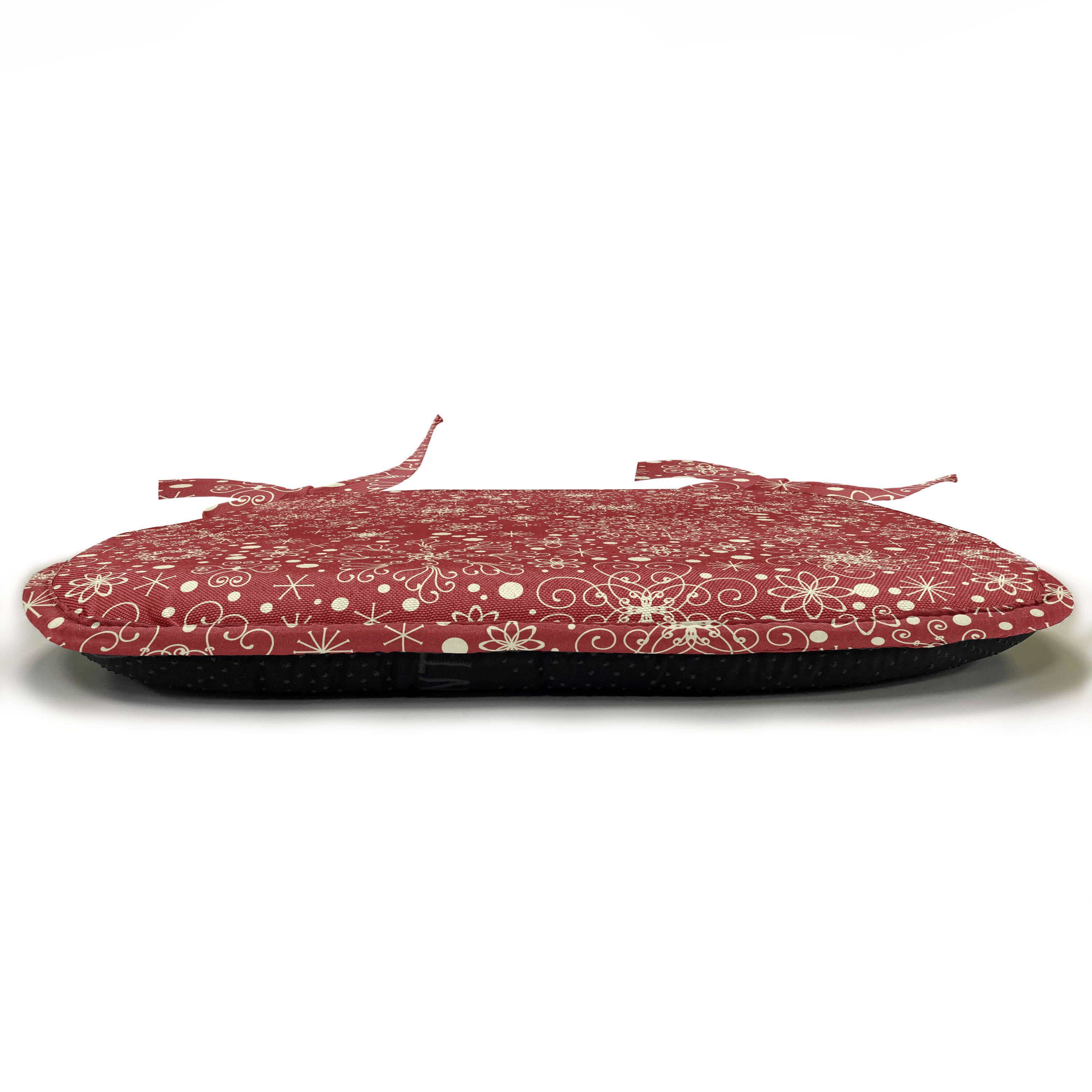 Küchensitze, wasserfestes Filigree mit Dekoratives Riemen Abakuhaus für Stil Schneeflocken rot Kissen Stuhlkissen