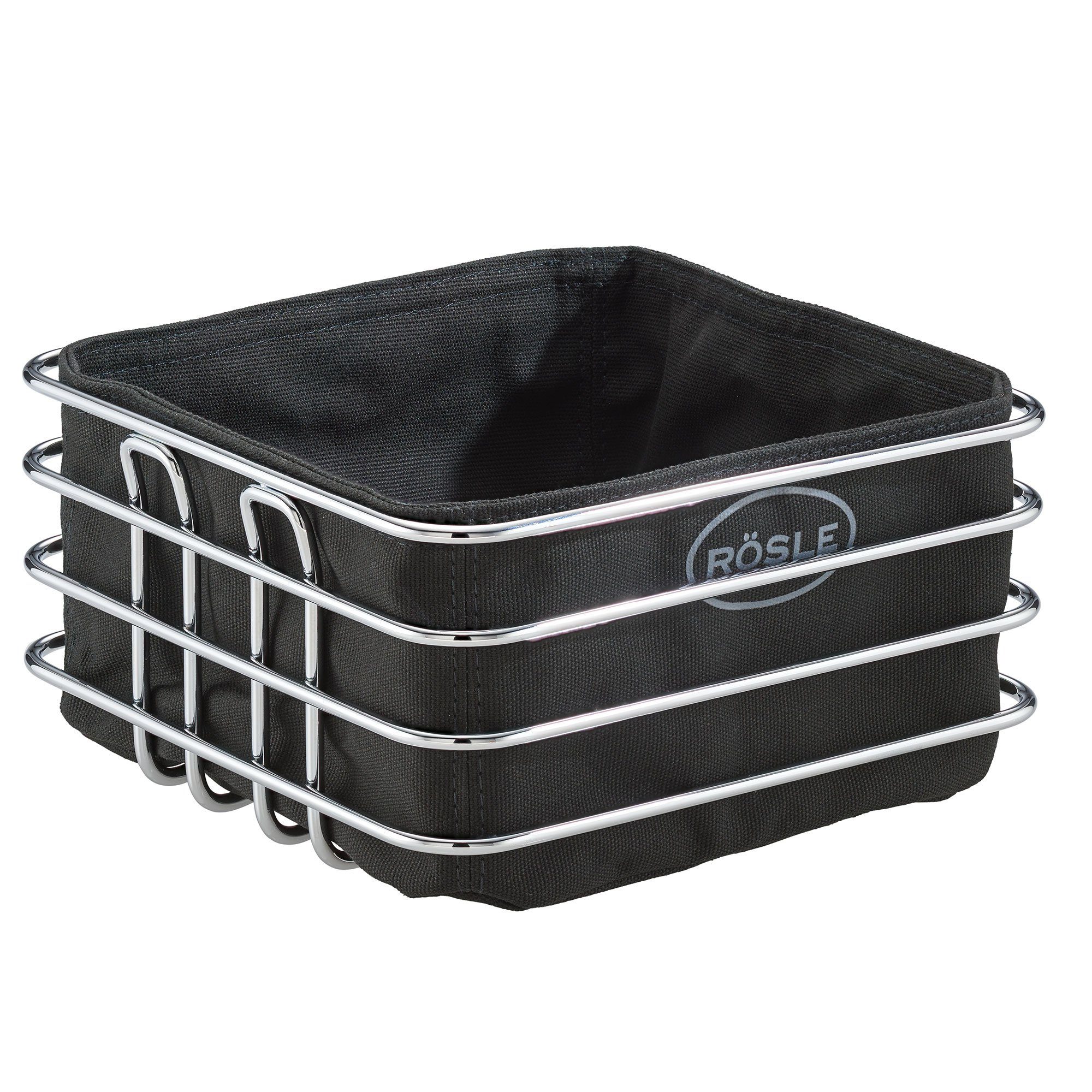 RÖSLE Brotkorb Grillkorb quadratisch 21x21 cm, Baumwolle, Stahl, 100% Baumwolle