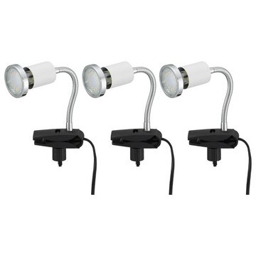 etc-shop LED Klemmleuchte, Leuchtmittel inklusive, Warmweiß, Klemmlampe weiß Klemmleuchte Klemmlampe LED mit Stecker