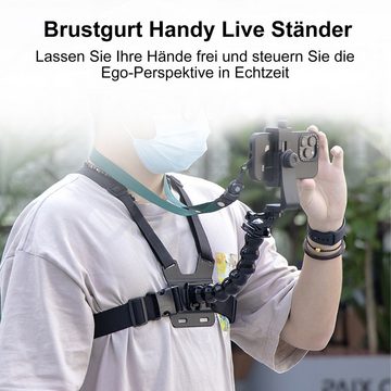 TWSOUL Brustgurt Handy-Brustgurt mit Trageband, Kommt mit Verlängerungsstange