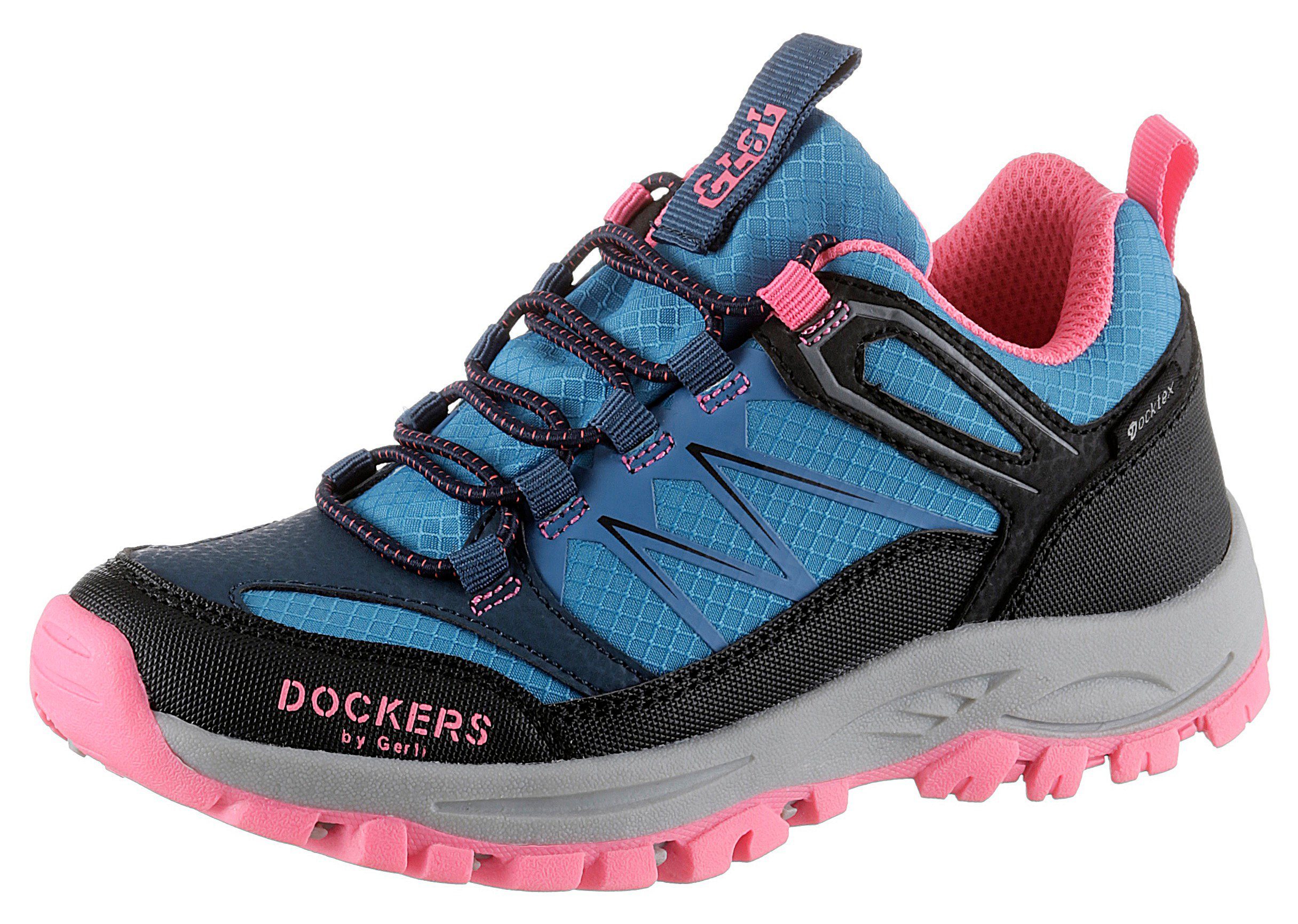 mit Slip-On blau-schwarz-pink Gerli Schnellverschluss Dockers by Sneaker