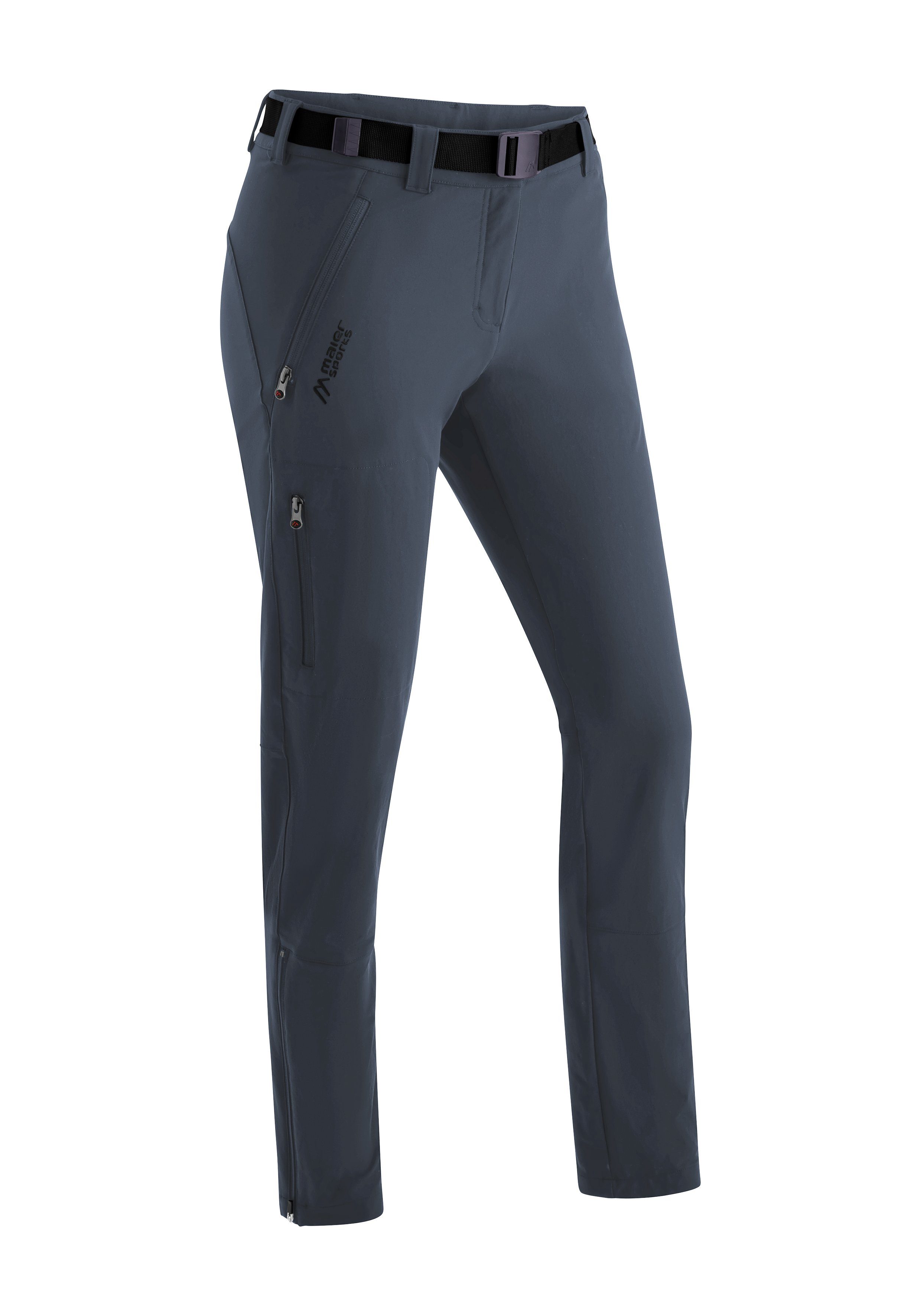 Maier Sports schnelltrocknend Trekkinghose, Lana Slimfit, slim elastisch, Funktionshose graublau