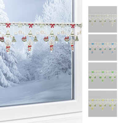Scheibengardine Weihnachtsdeko, Plauener Spitze®, (1 St), transparent, HxB 20x192cm