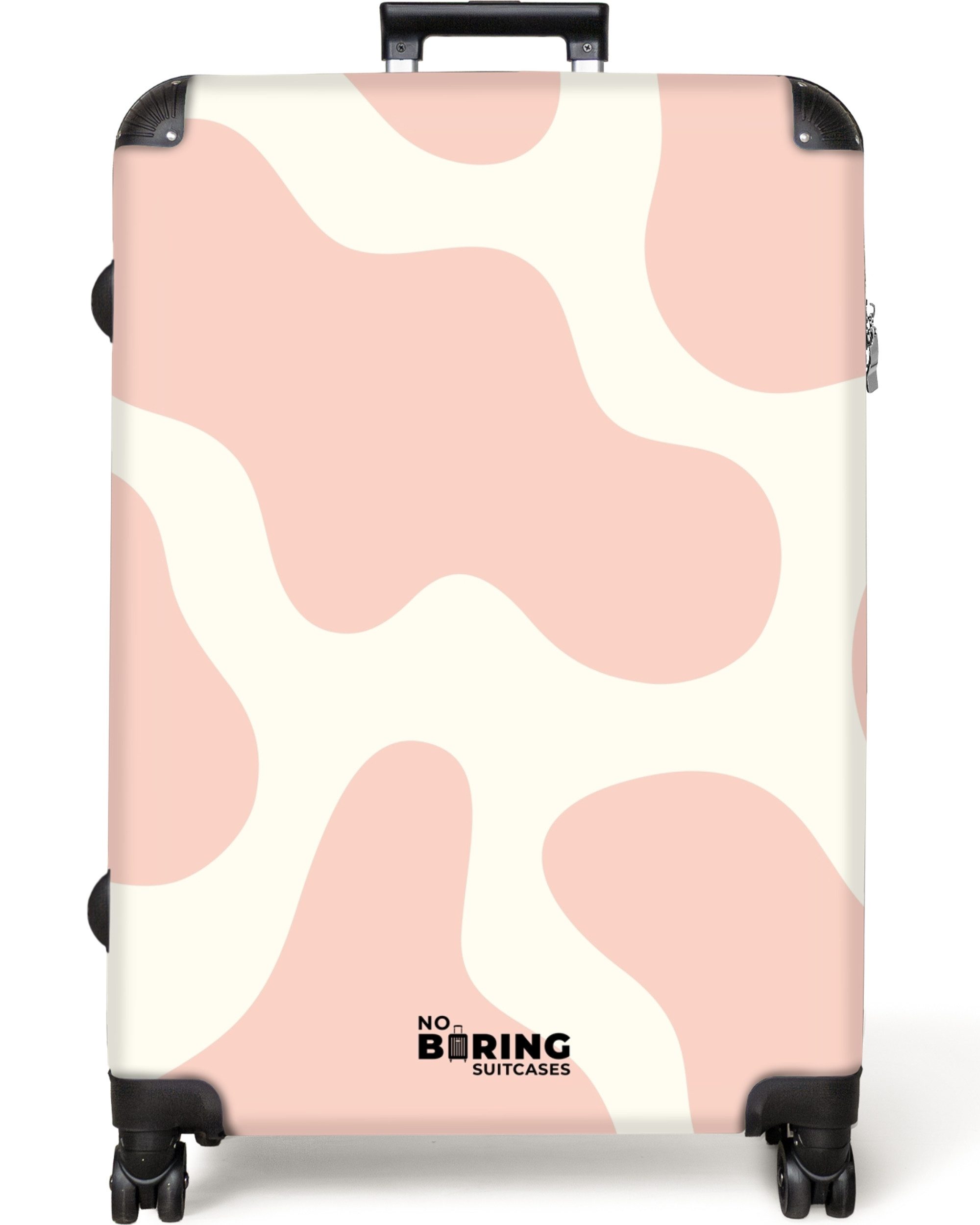 NoBoringSuitcases.com© Hartschalen-Trolley Weiß mit rosa Flecken günstig online kaufen