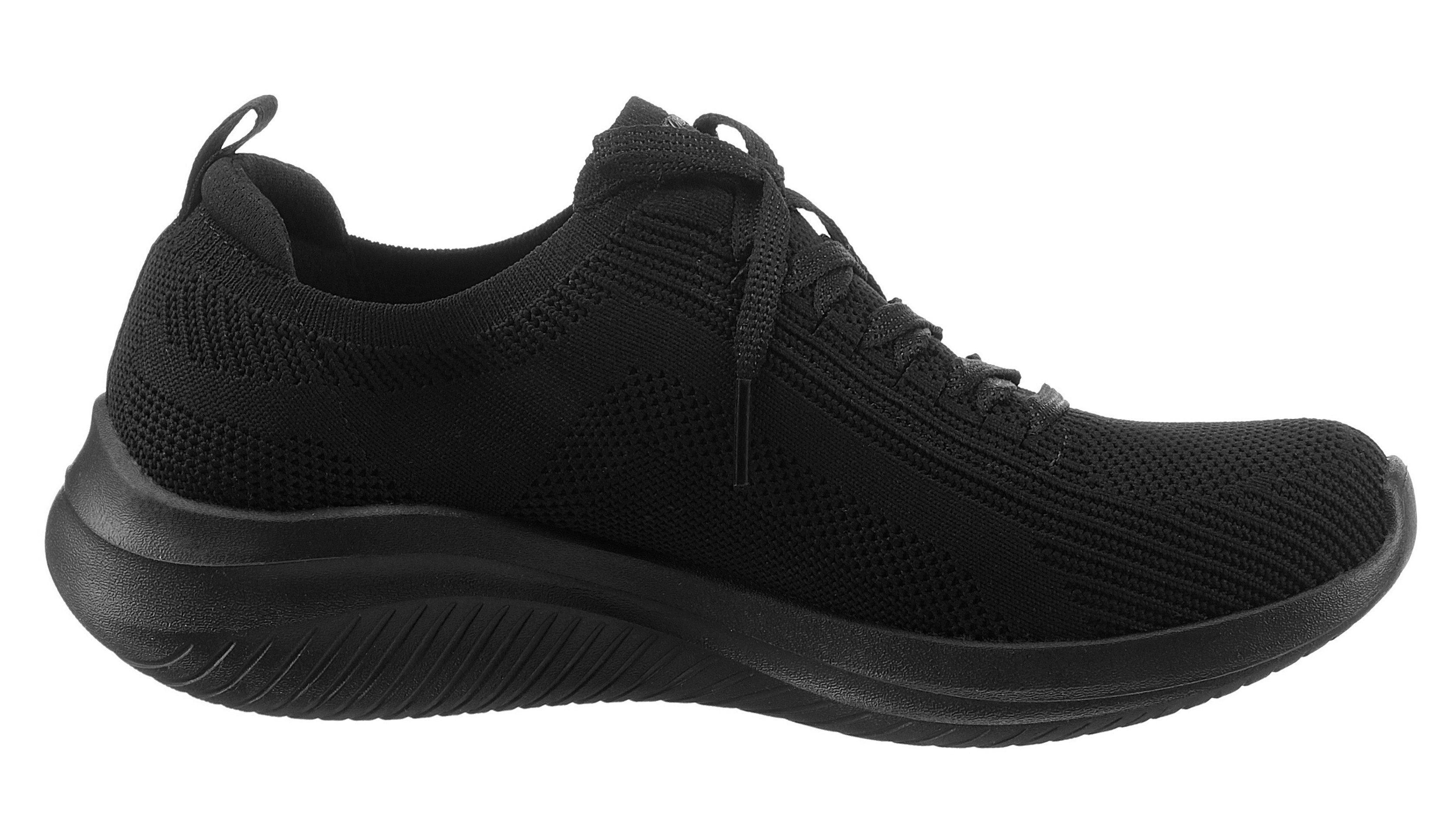 Skechers ULTRA PLAN schwarz zum mit Slip-On FLEX Schnürung aufgesetzter Schlupfen 3.0 Sneaker BIG