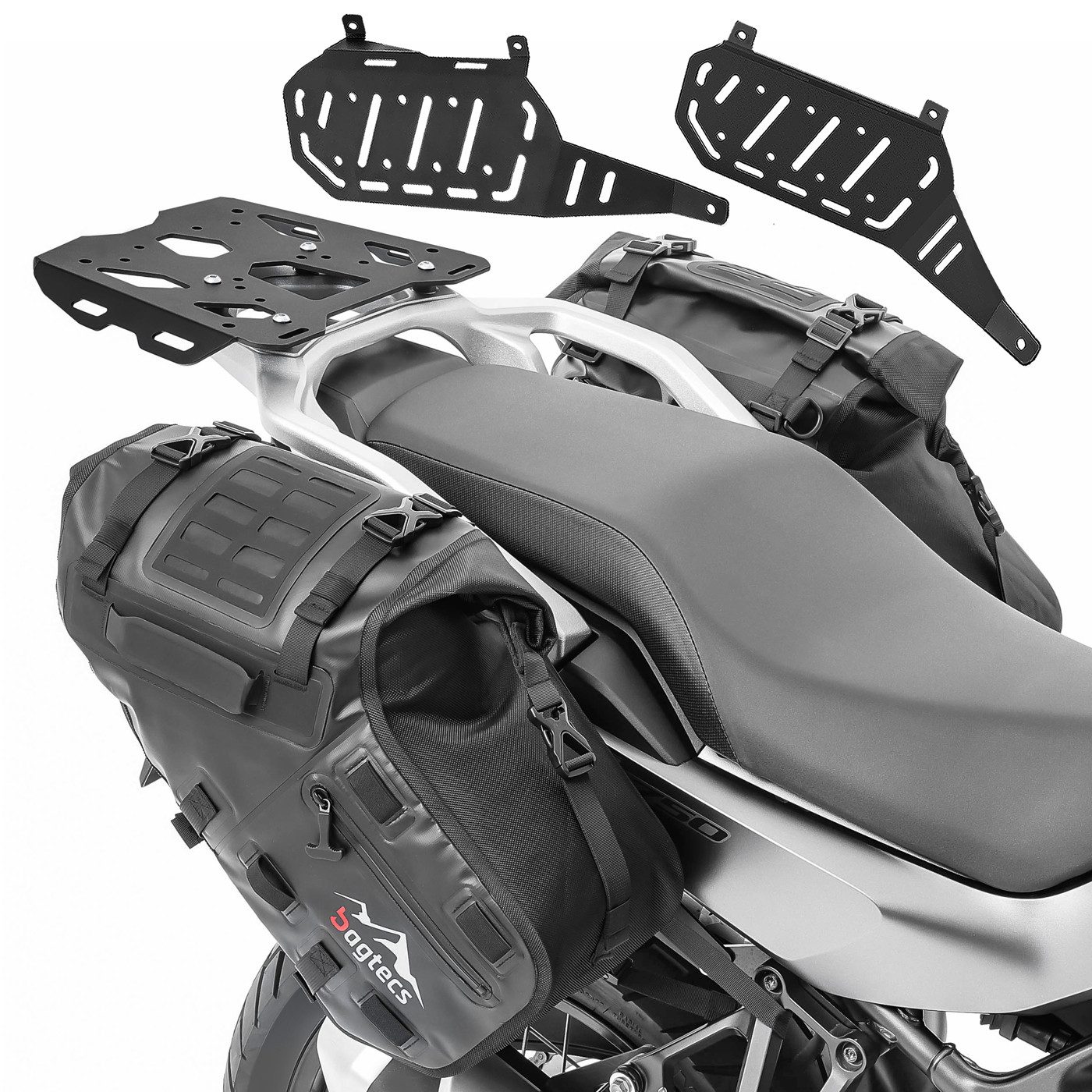 Bagtecs Reisetasche Set Satteltaschen MT142 + Seitenträger passend für Honda Transalp XL 7