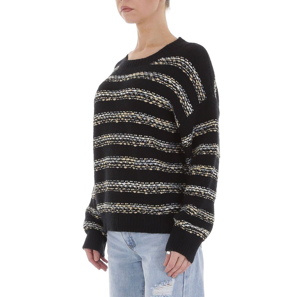 Ital-Design Strickpullover Damen Freizeit Glitzer Gestreift günstig online kaufen
