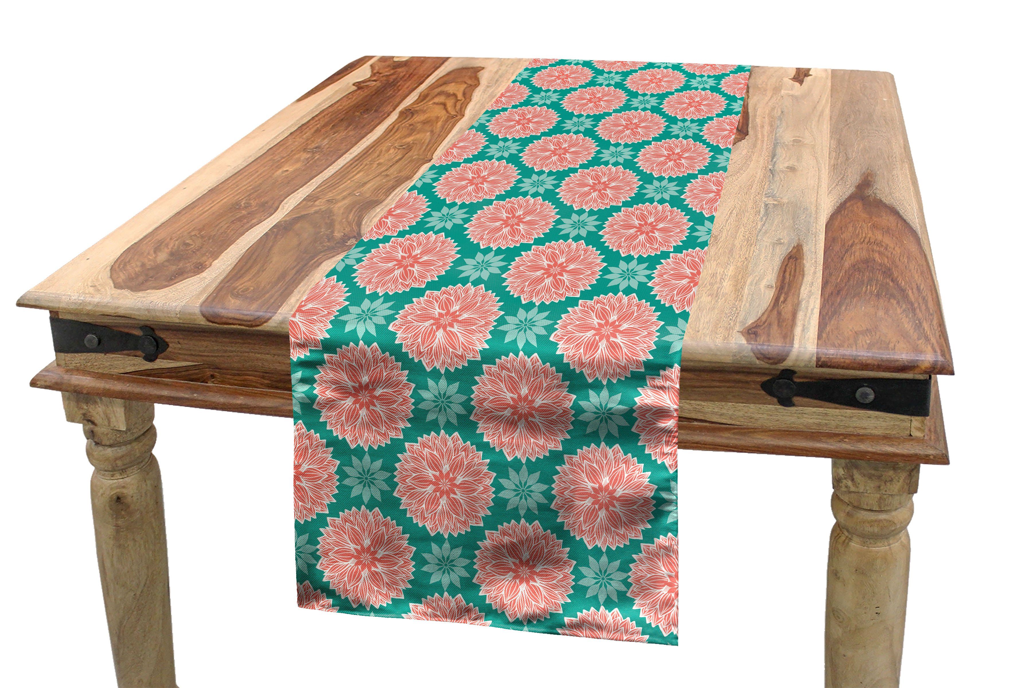 Abakuhaus Tischläufer Esszimmer Küche Rechteckiger Dekorativer Tischläufer, Blumen Pastell Lotus-Blumen-Motiv