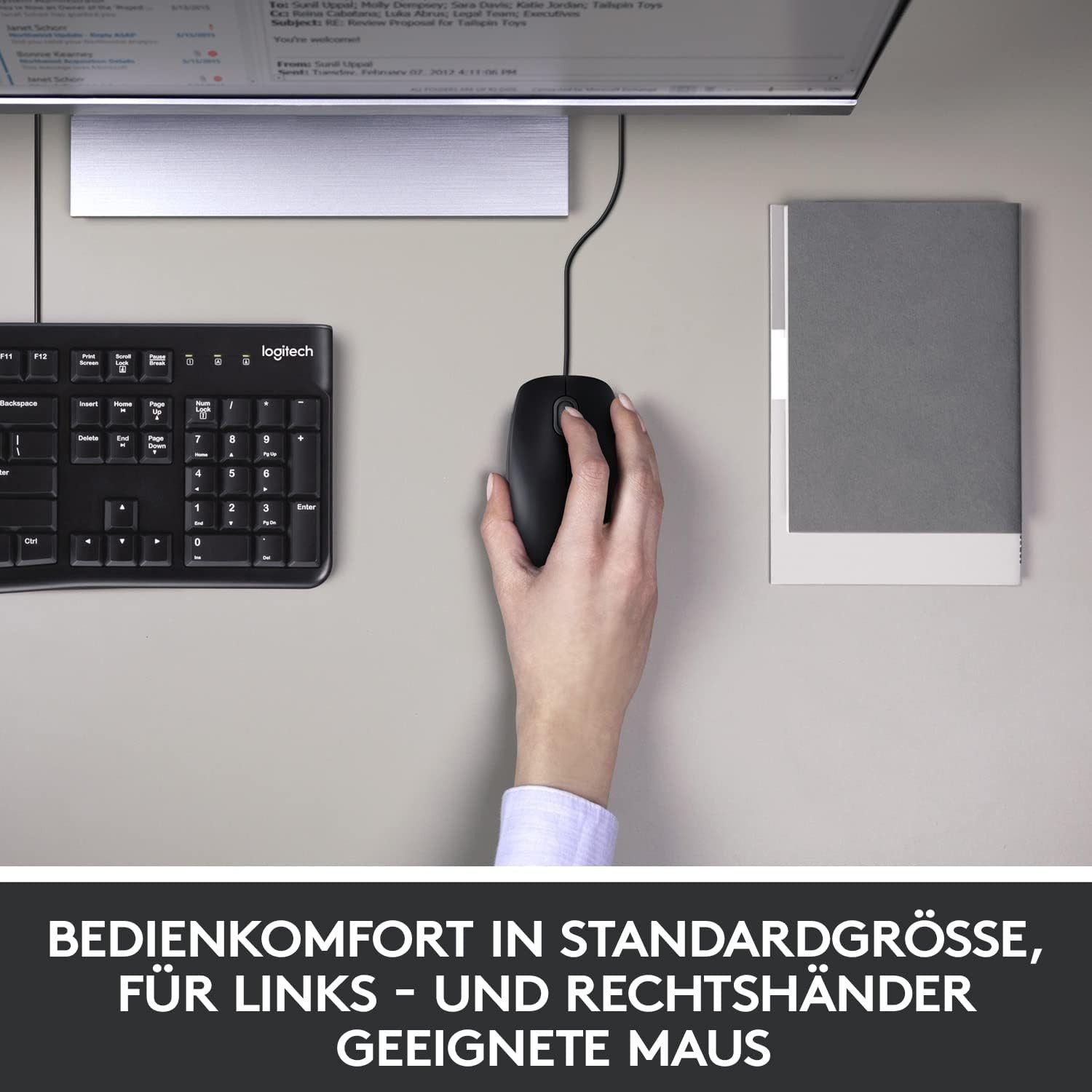 Logitech USB-Tastatur und Maus-Set – Präzises Arbeiten mit hohem Tippkomfort Tastatur- und Maus-Set – Bild 3 von 5
