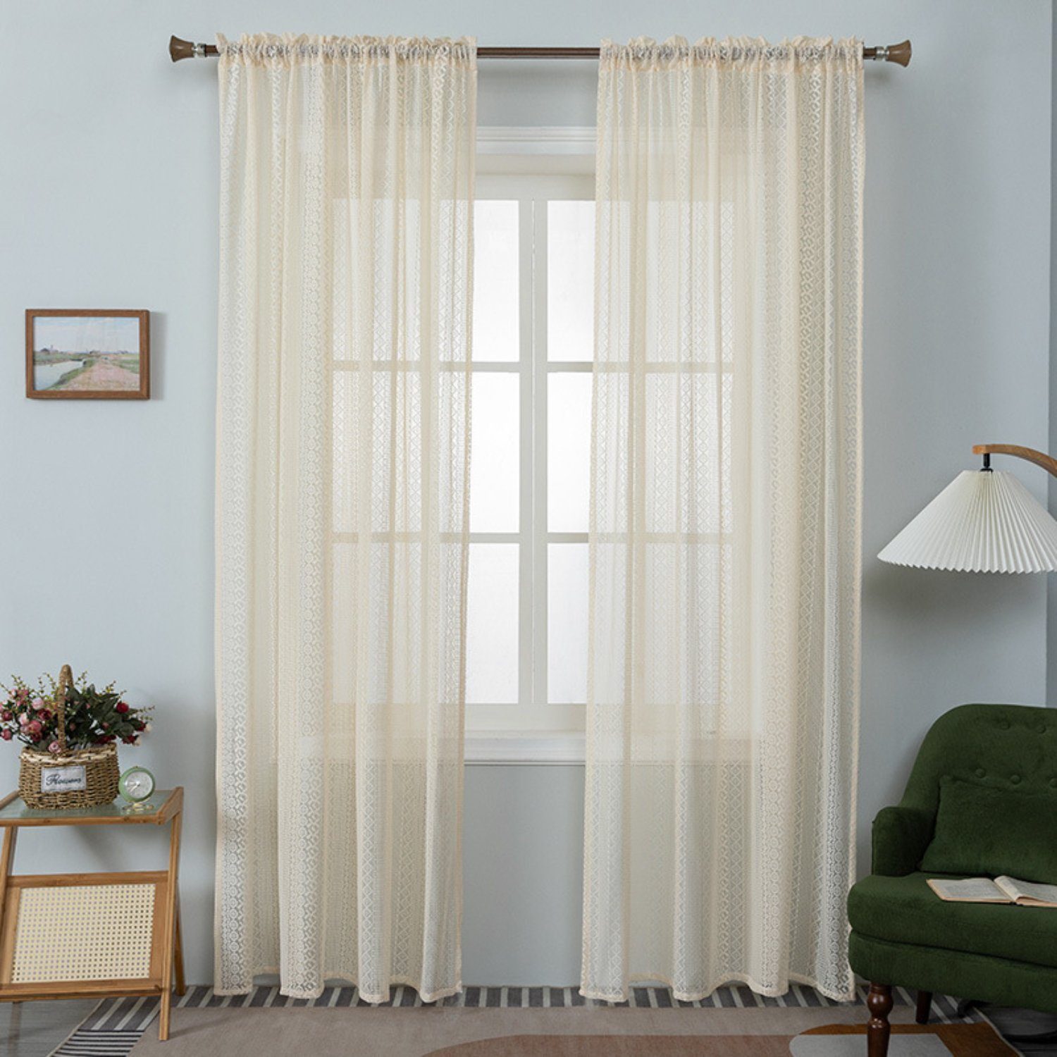 BYSURE Gardine, Stangendurchzug (2 St), transparent, günstig online kaufen