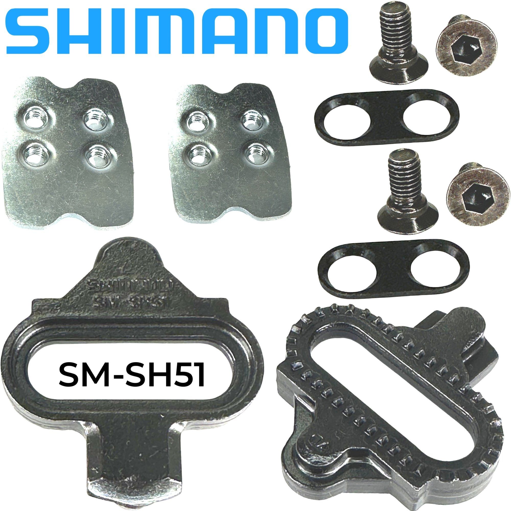 Shimano Fahrradkurbel Shimano SPD MTB Pedal Cleats Set SM-SH51 schwarz (mit Gegenplatte)