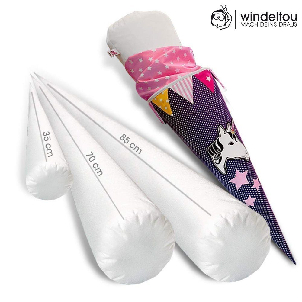 windeltou - MACH DEINS DRAUS Schultüte Schultütenkissen mit EPS-Perlen ungefüllt, Made in Germany, Hautfreundlich, Waschbar