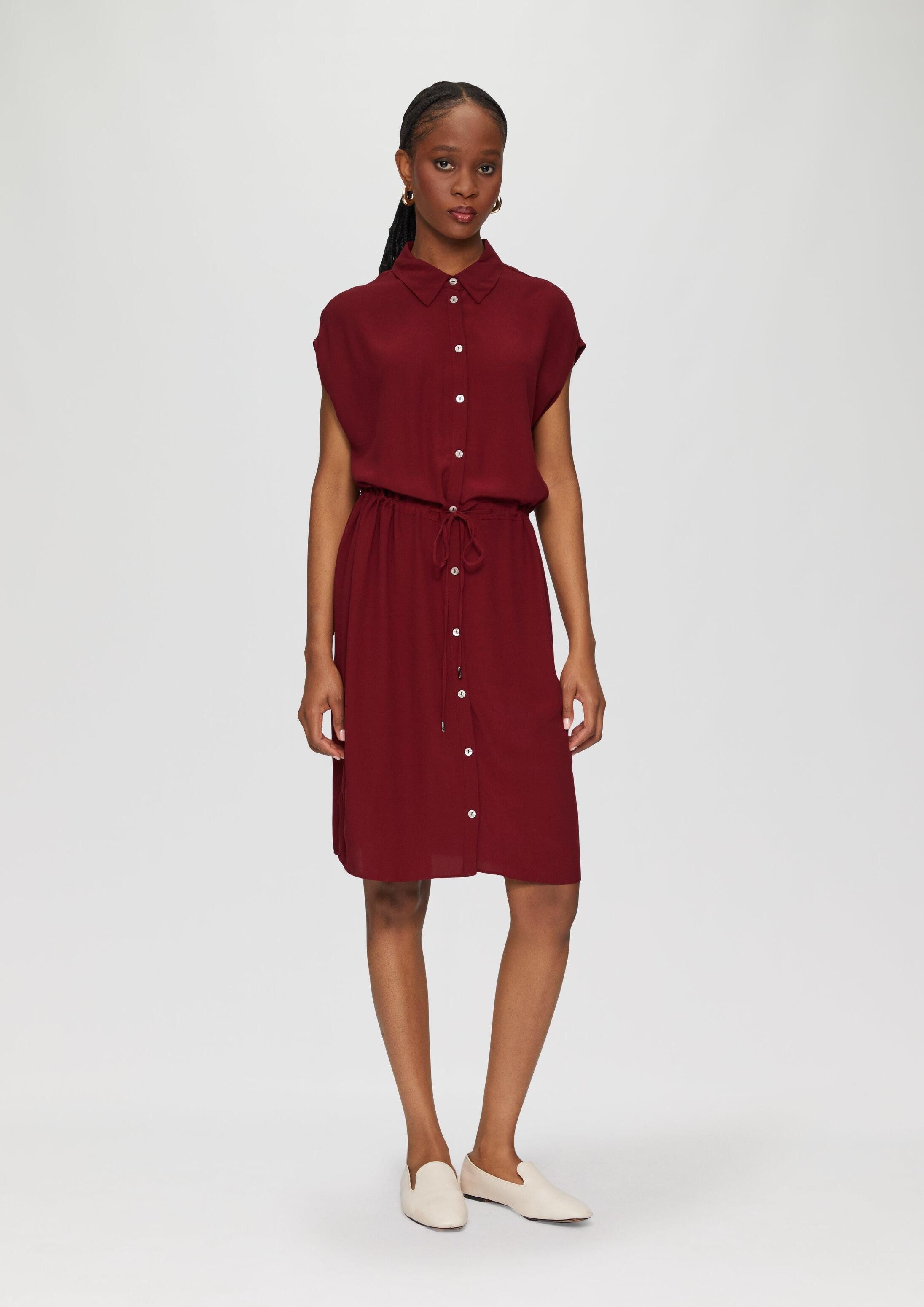 s.Oliver Minikleid Kleid Ärmelloses Hemdblusenkleid aus Viskose