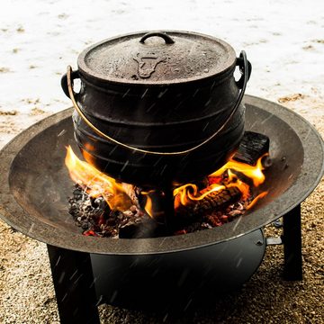 BBQ-Toro Grilltopf Potjie #2, für 4 - 8 Personen, 6 Liter, Gusseisen Kochtopf, Gusseisen