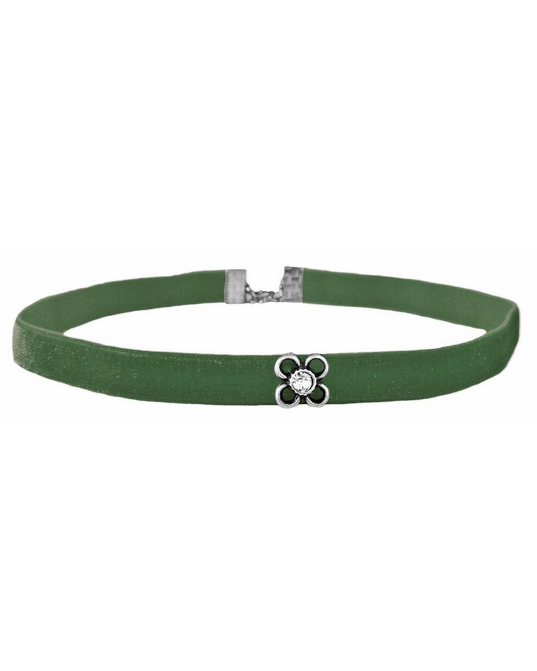 Trachtenland Kette mit Anhänger LUISIA® Samt Kropfband 'Ramona' mit Premium Krista