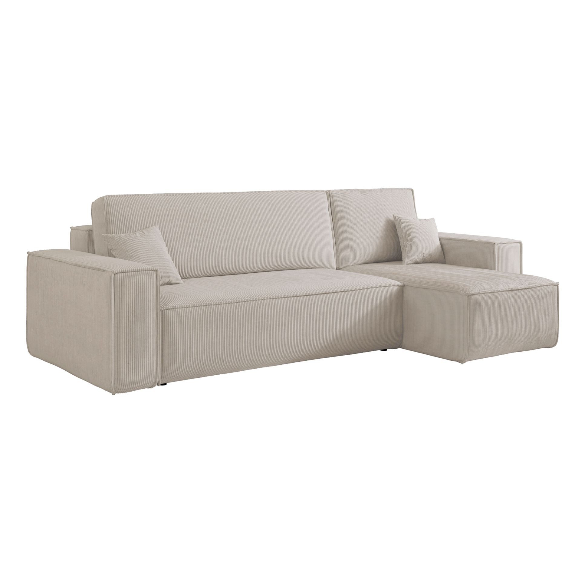 Selsey Ecksofa SCARLO, mit Schlaffunktion, Bettkasten und Cordbezug