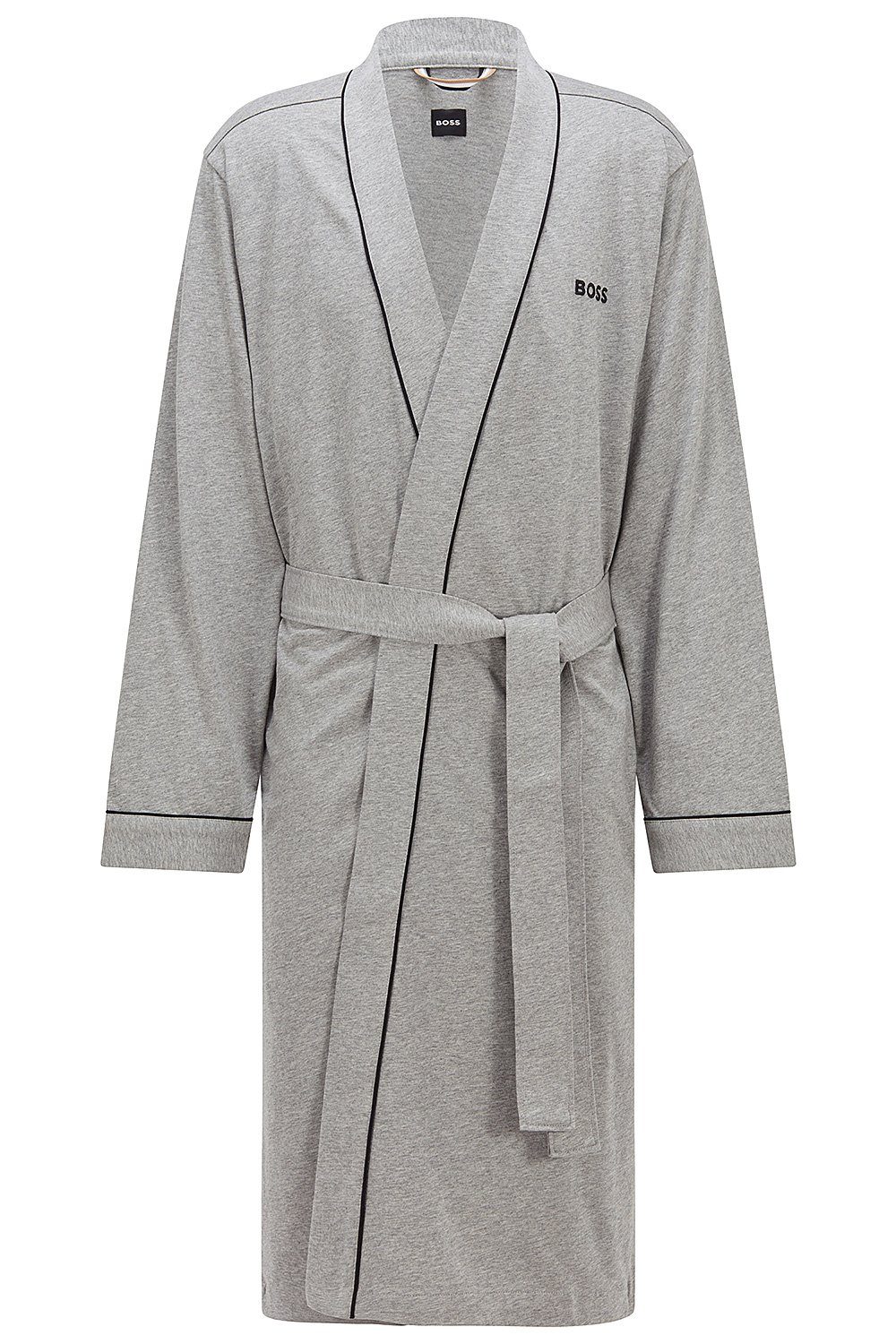Medium (033) Taillengürtel, aus BOSS Kimono Grey Baumwolle, BM, Morgenmantel Herrenbademantel Baumwolle